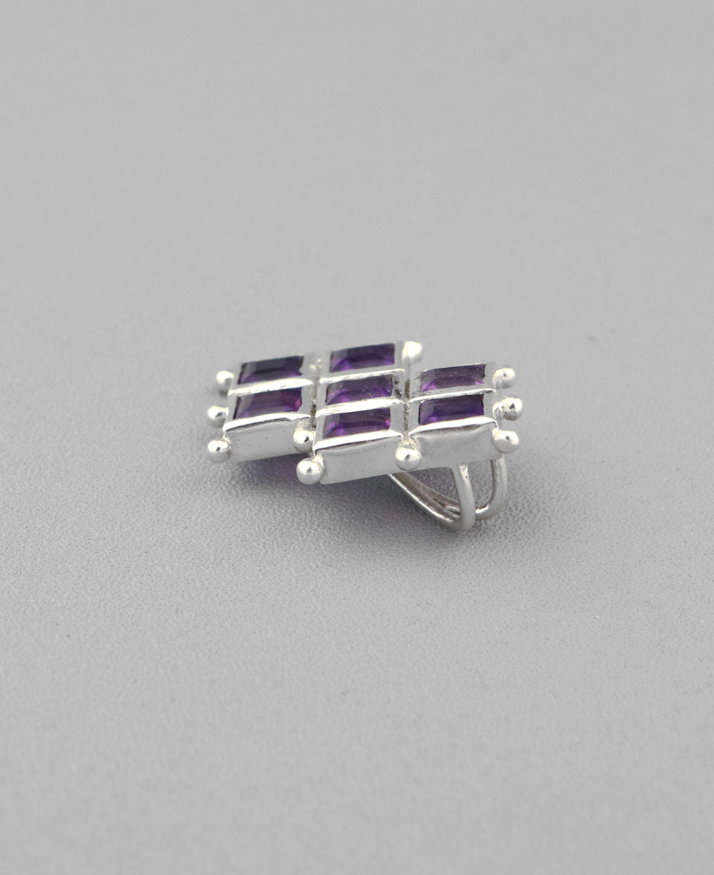 Sterling Silver Tranquility Grid Amethyst Pendant、mySite、topwebapps
