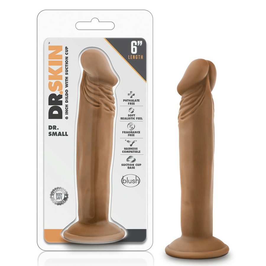 Dr. Skin Small 6 Inch Brown Starter Anal Suction Dildo by Blush Novelties、mySite、bottomscart
