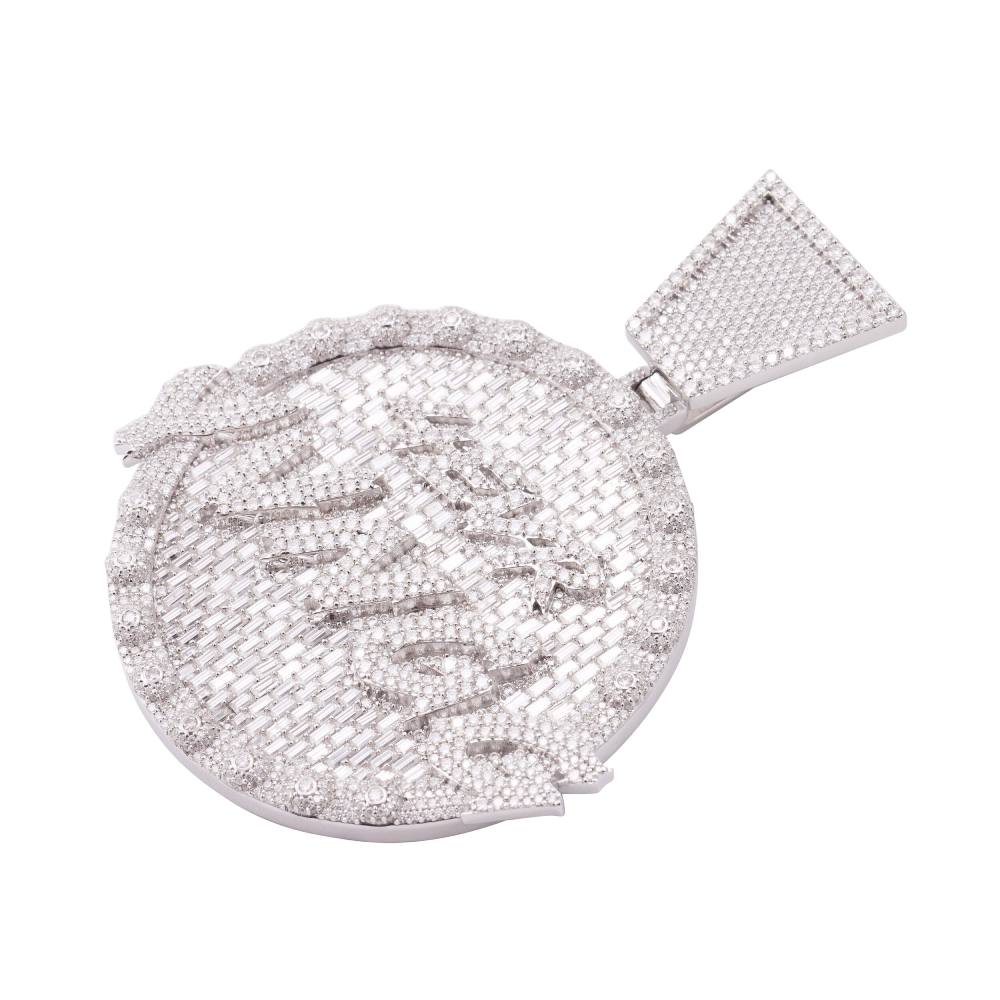 4EVR YVNGG Custom Moissanite Circle Pendant 14K White Gold、mySite、hinf8tx79