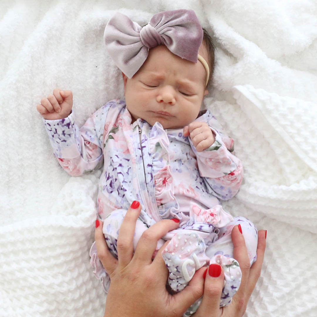  Henlee's Hydrangea Zipper Ruffle Footie、mySite、layawaytickets