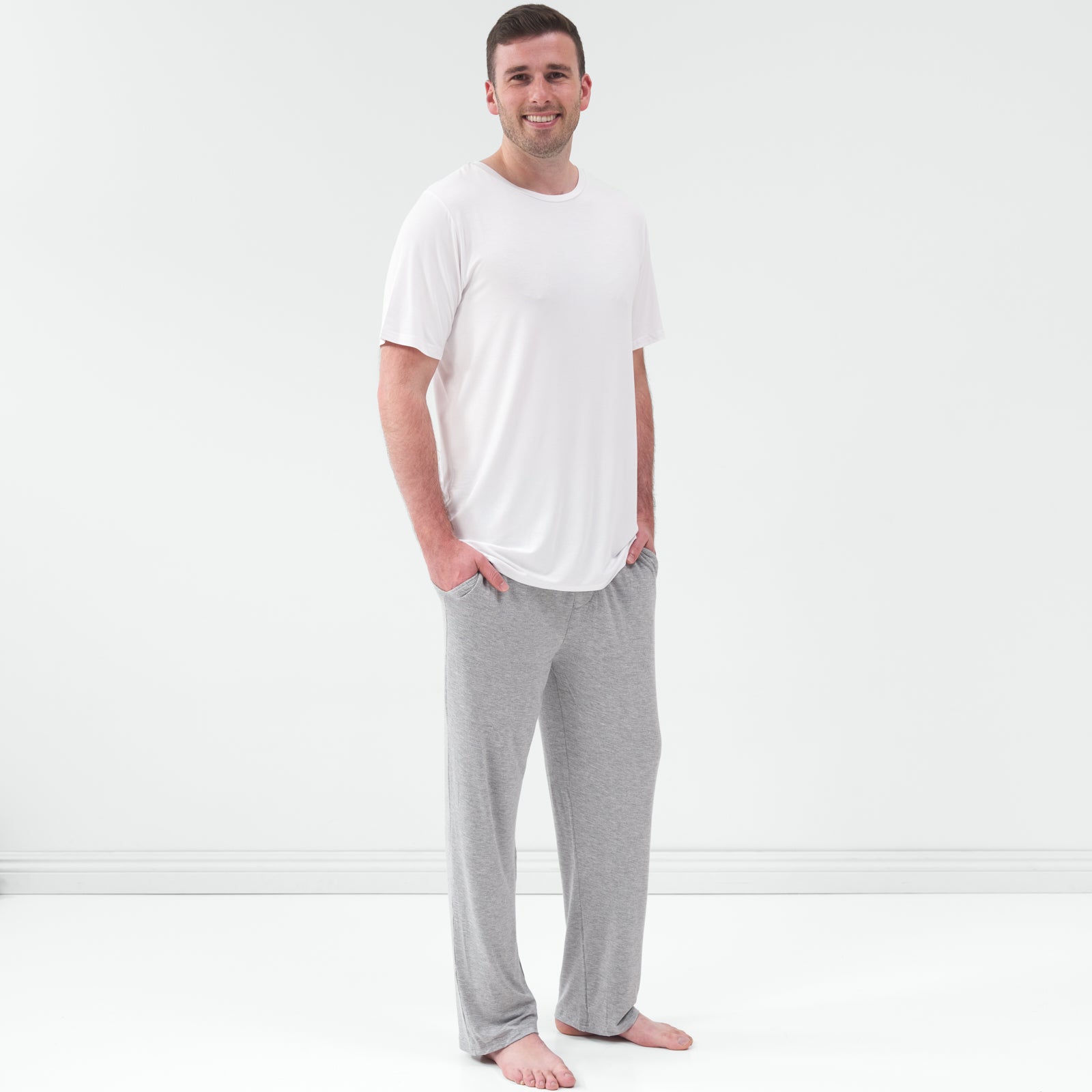 Bright White Men's Short Sleeve Pajama Top、mySite、g9winljtr