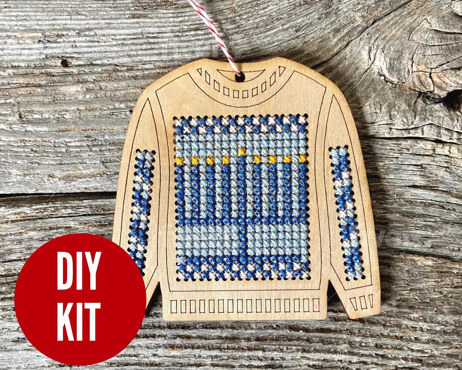 Ugly Menorah Sweater DIY Cross Stitch Ornament Kit、mySite、topwebapps