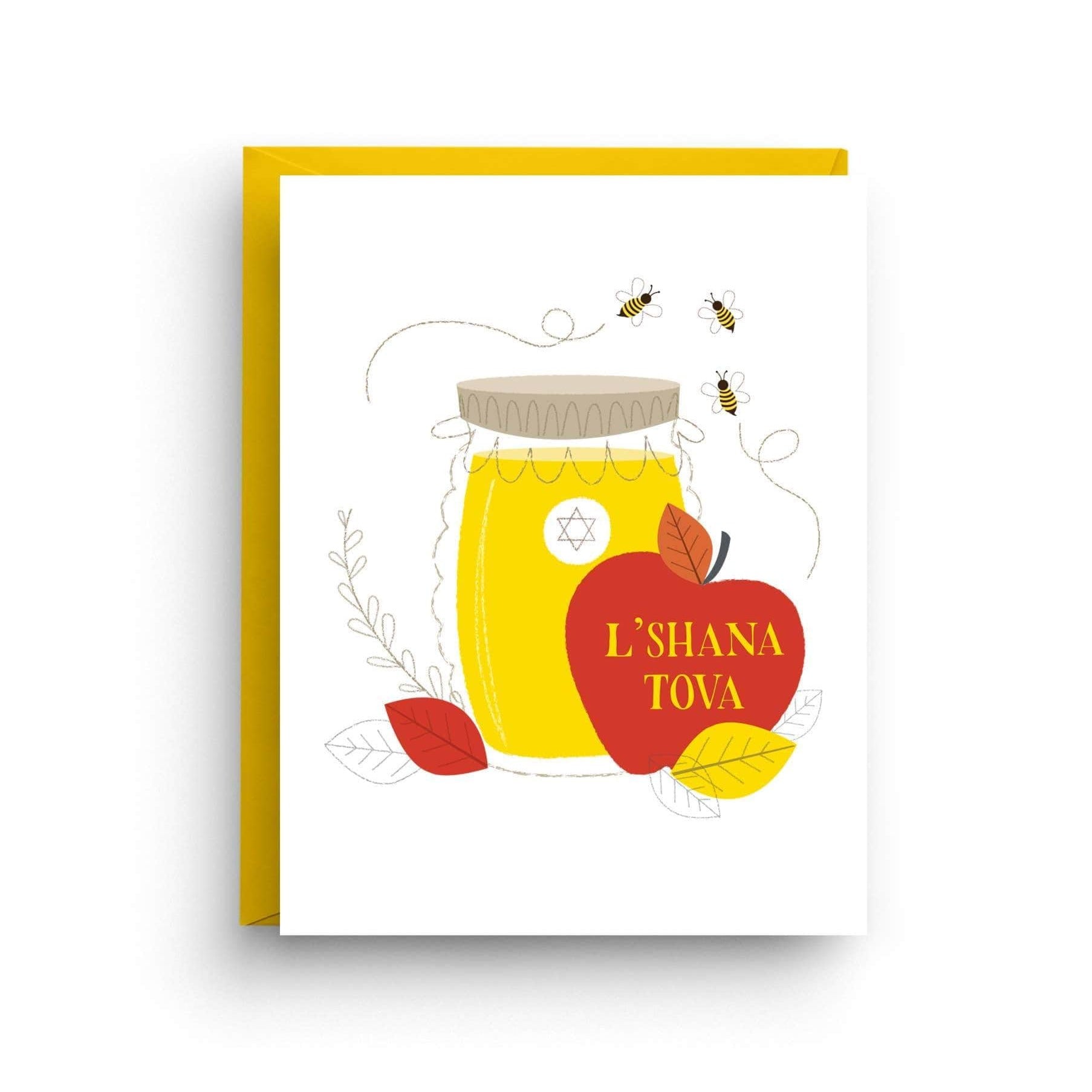 L'Shana Tova Apple and Honey Greeting Cards, Box of 6、mySite、topwebapps
