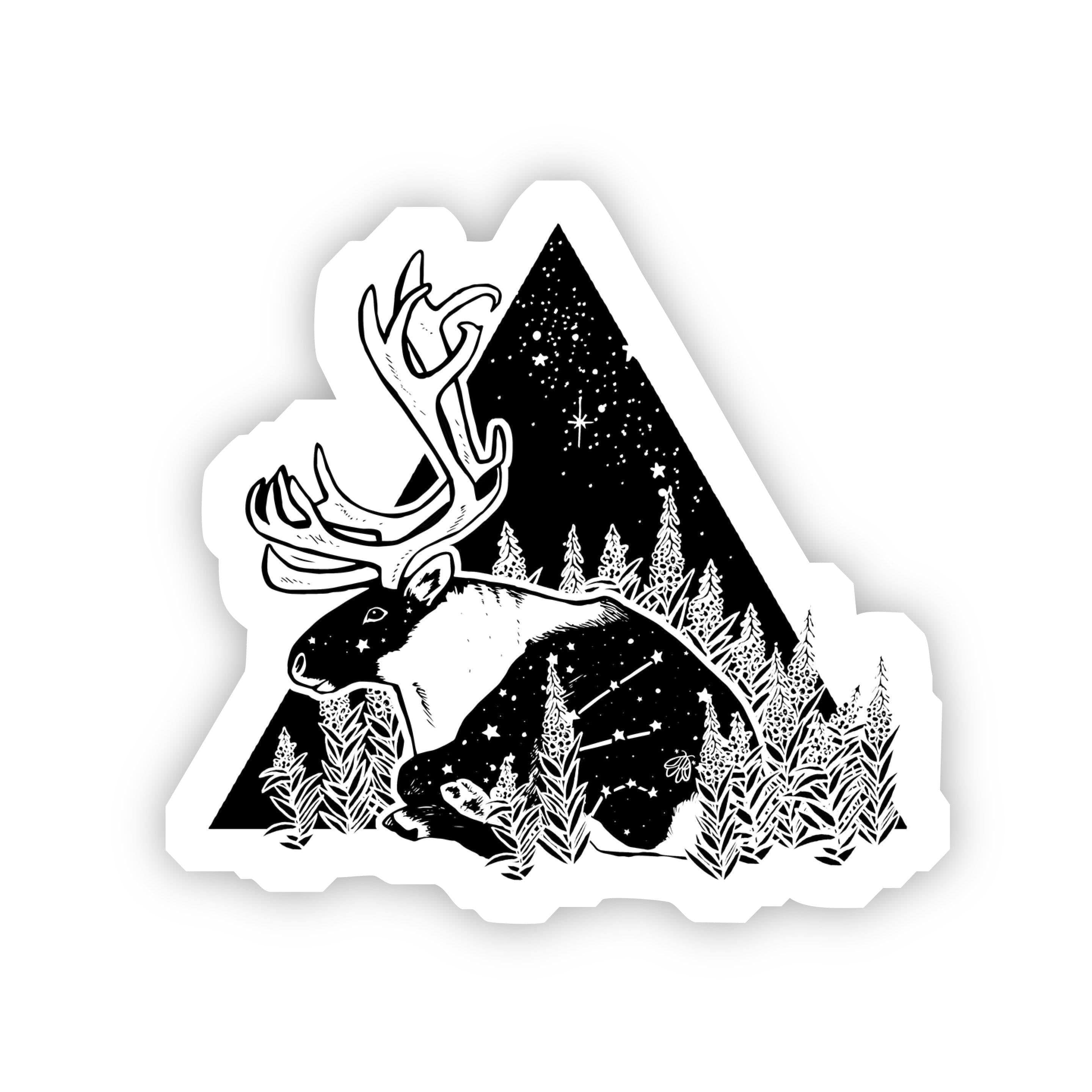  Elk and Night Sky Sticker、mySite、elrpsem3k