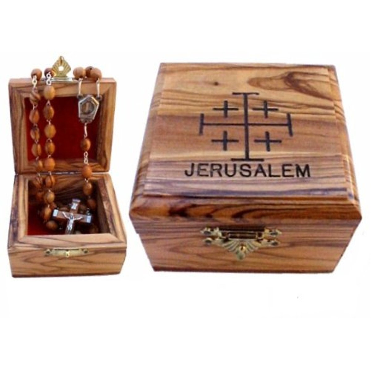 Holy Land Market First Communion Box - Rosary Box - Bethlehem Olive Wood、mySite、topwebapps
