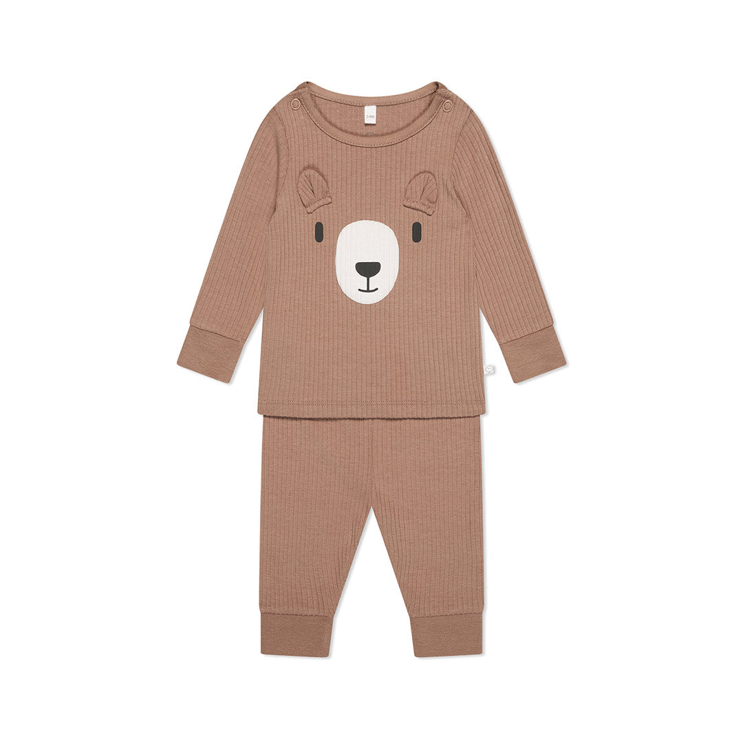  MORI Ribbed Bear Face Pyjamas - Bear + Brown、mySite、merchandisen