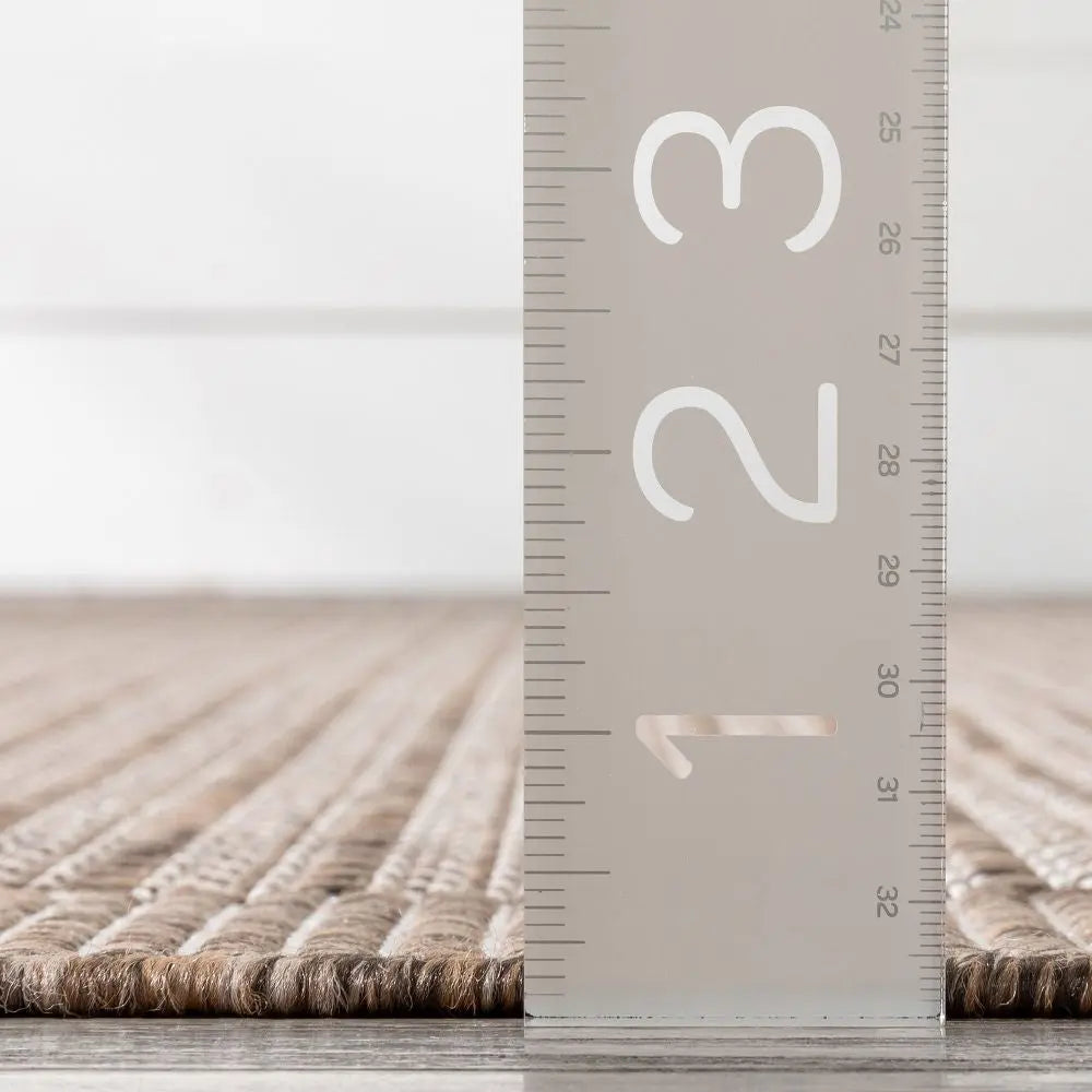 Odin Solid & Striped Border Indoor Outdoor Ivory Flatweave Rug、mySite、gigharbornorthrealestate