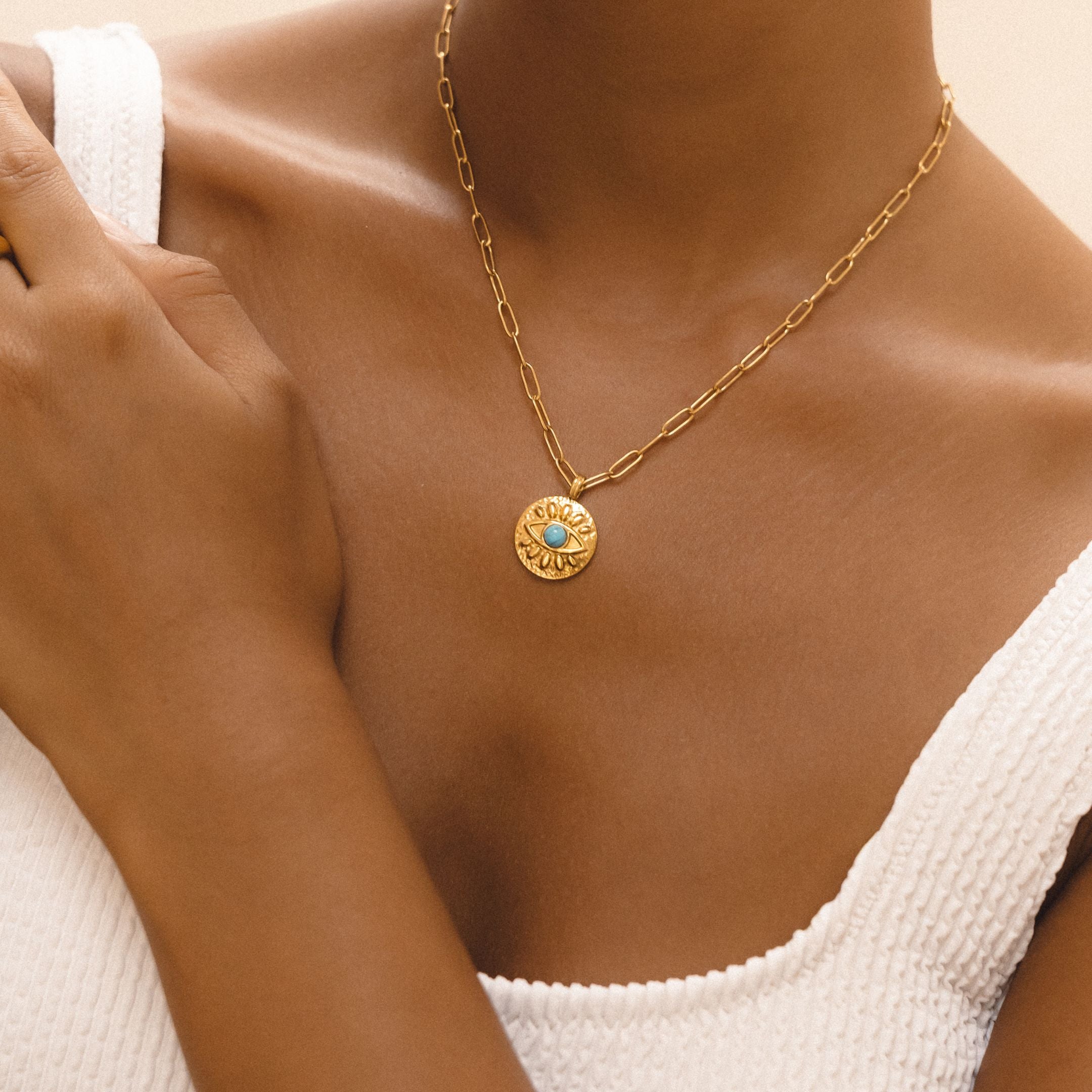 Turquoise Evil Eye Necklace、mySite、hinf8tx79