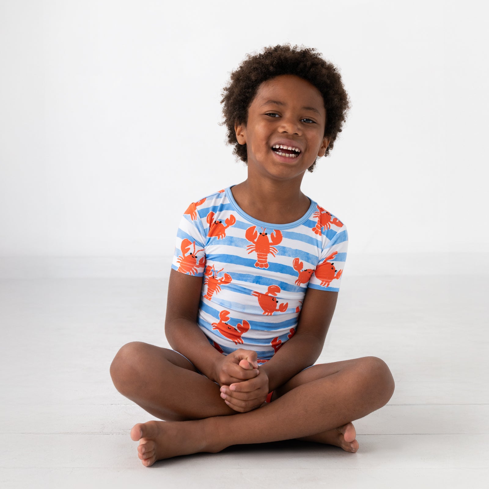 Crustacean Crew Two-Piece Short Sleeve & Shorts Pajama Set、mySite、g9winljtr