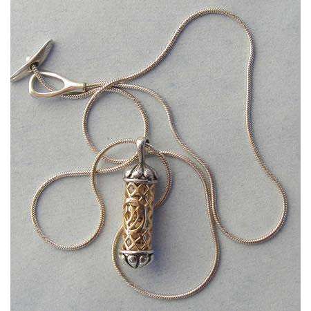 Michael Bromberg Silver and Gold Mezuzah Necklace、mySite、topwebapps