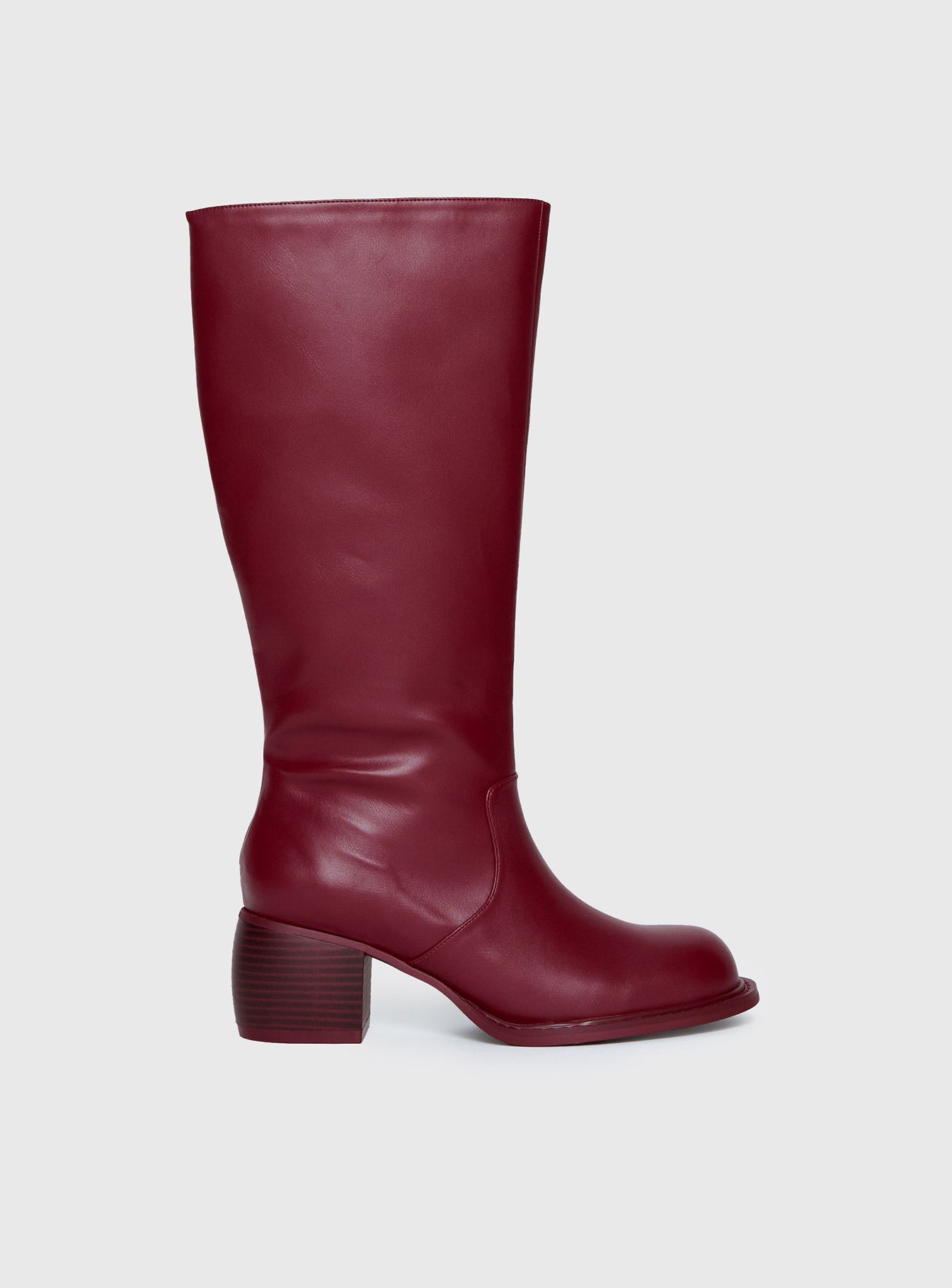 Ella Knee High Boots Burgundy、mySite、solidvoid