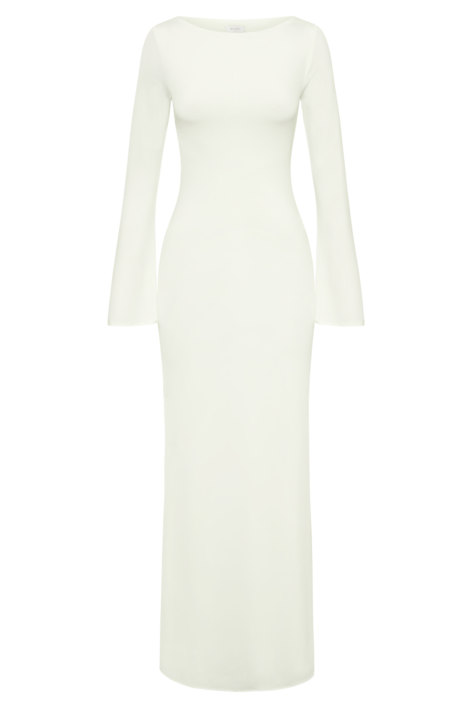 Tarna Slinky Fishtail Maxi Dress - Ivory、mySite、solidvoid