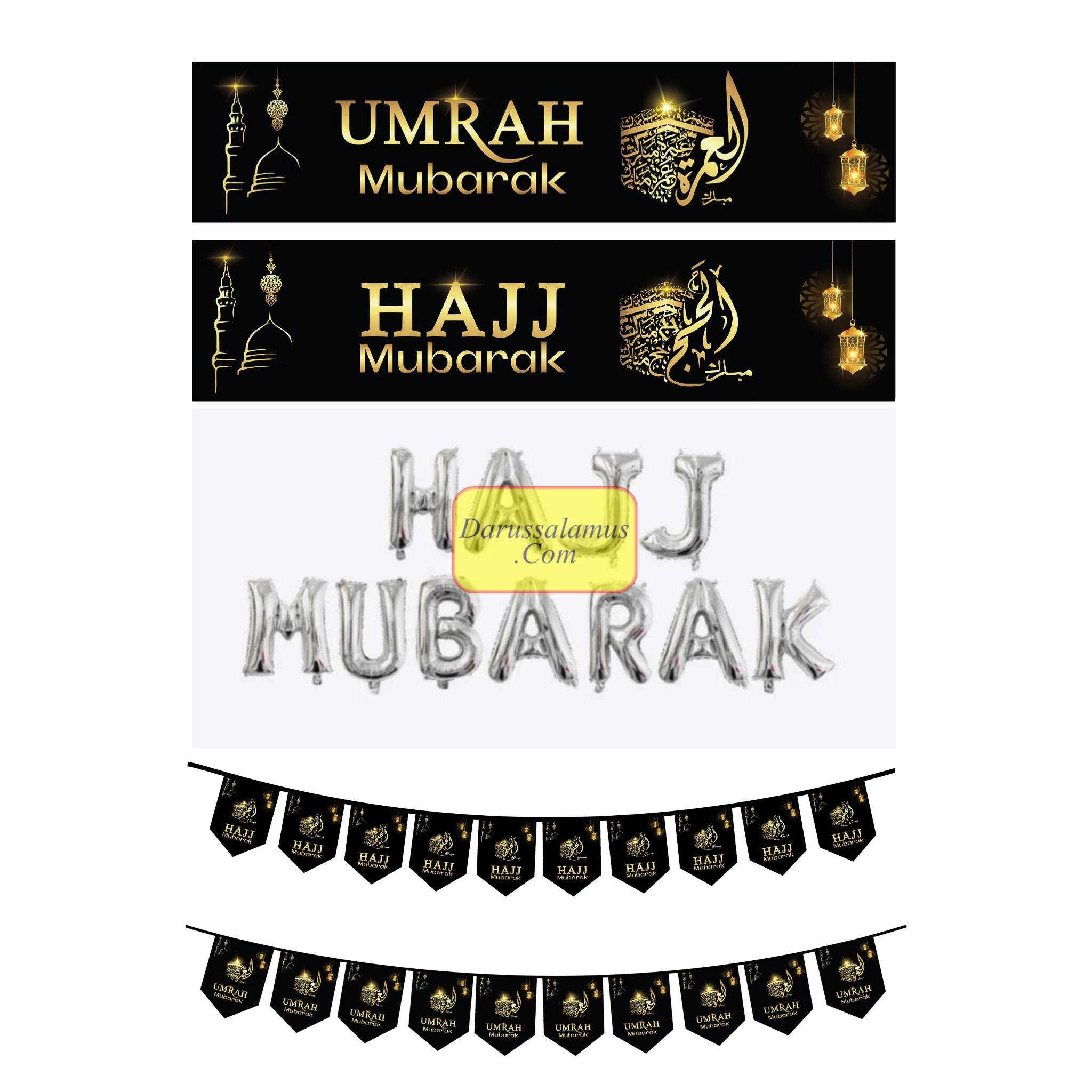 Umrah Mubarak,Hajj Mubarak,Baloon ,Banner Bunting Decorative wall Hanging、mySite、topwebapps