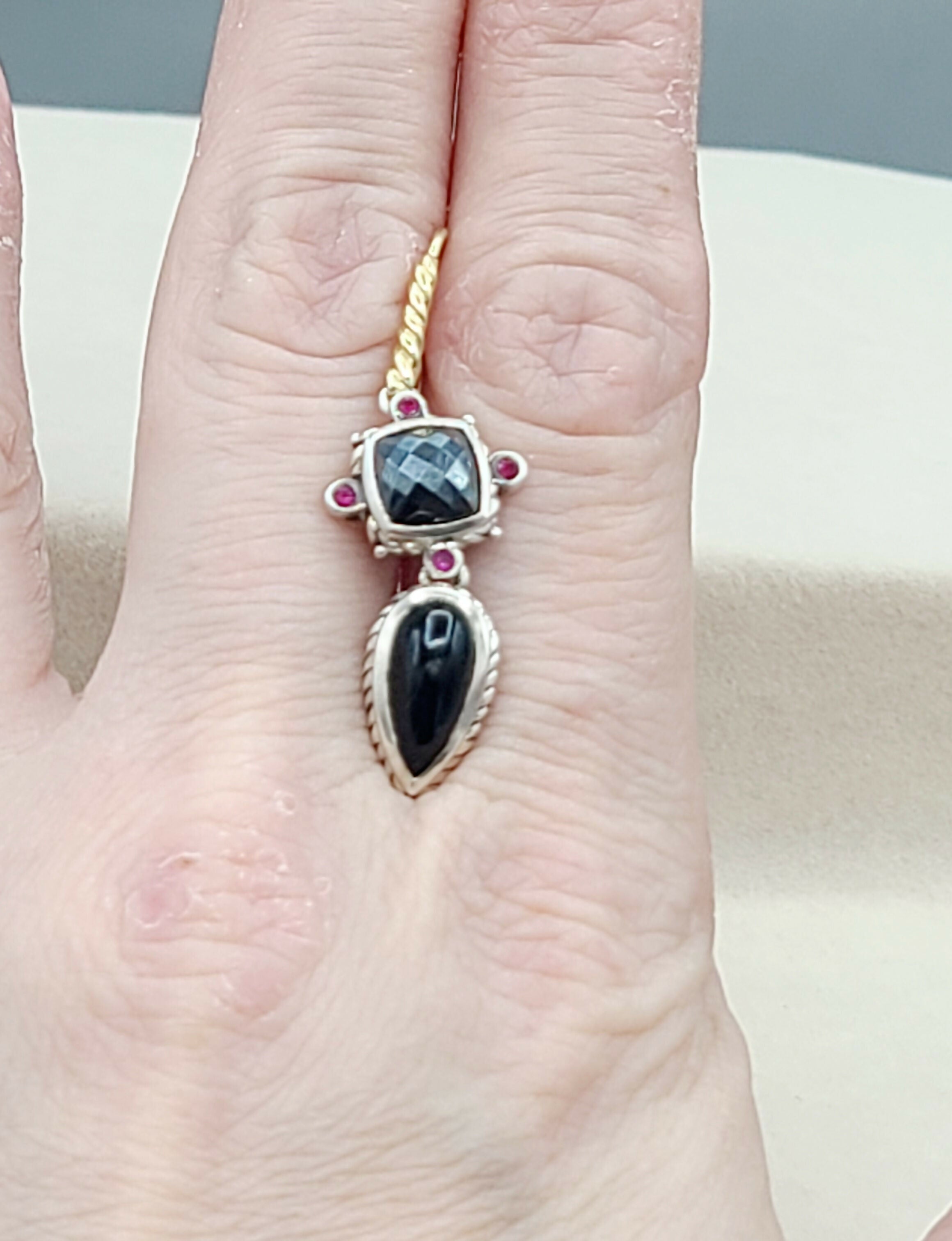 David Yurman Renaissance Drop Earrings Hematite, Onyx & Ruby、mySite、hinf8tx79