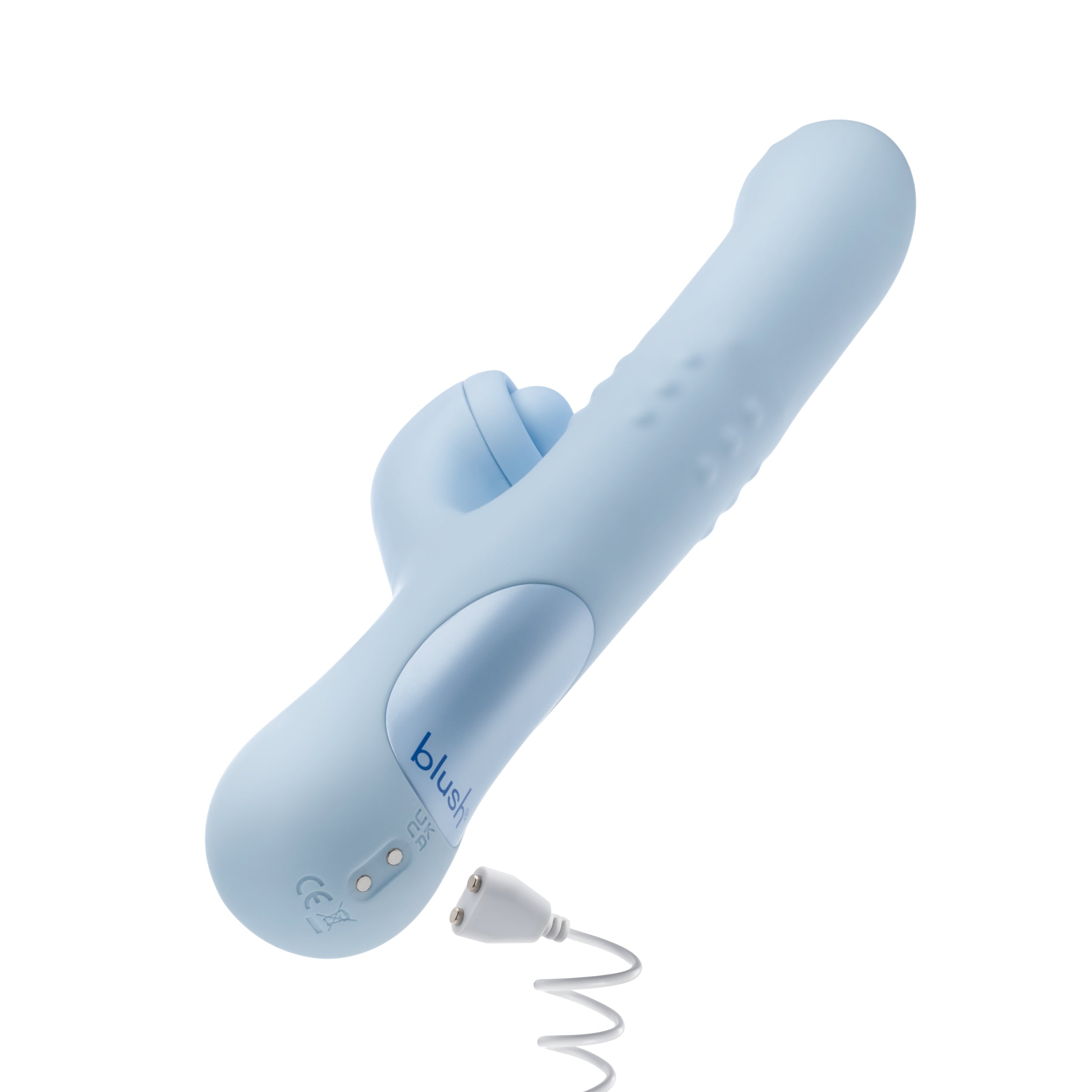 Blush Devin 9.25 Inch G Spot Clitoral Dual Stimulation Rabbit Vibrator In Blue - 10 Vibration Functions - Soft Silicone、mySite、bottomscart