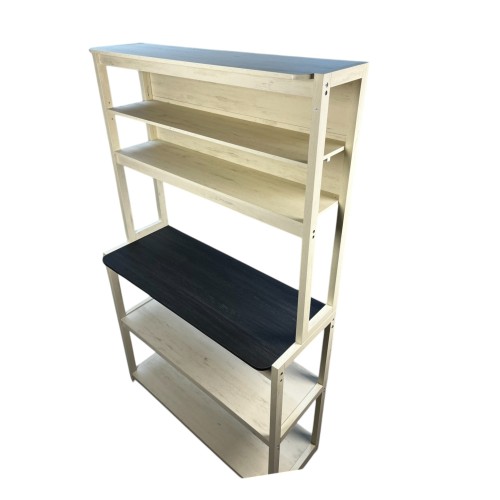  31.5" White and Black color 5-Tier Bakers Rack for Kitchen with Storage, Coffee Bar, Kitchen Shelves, Microwave Stand、、yumabirdnaturehistoryfestival
