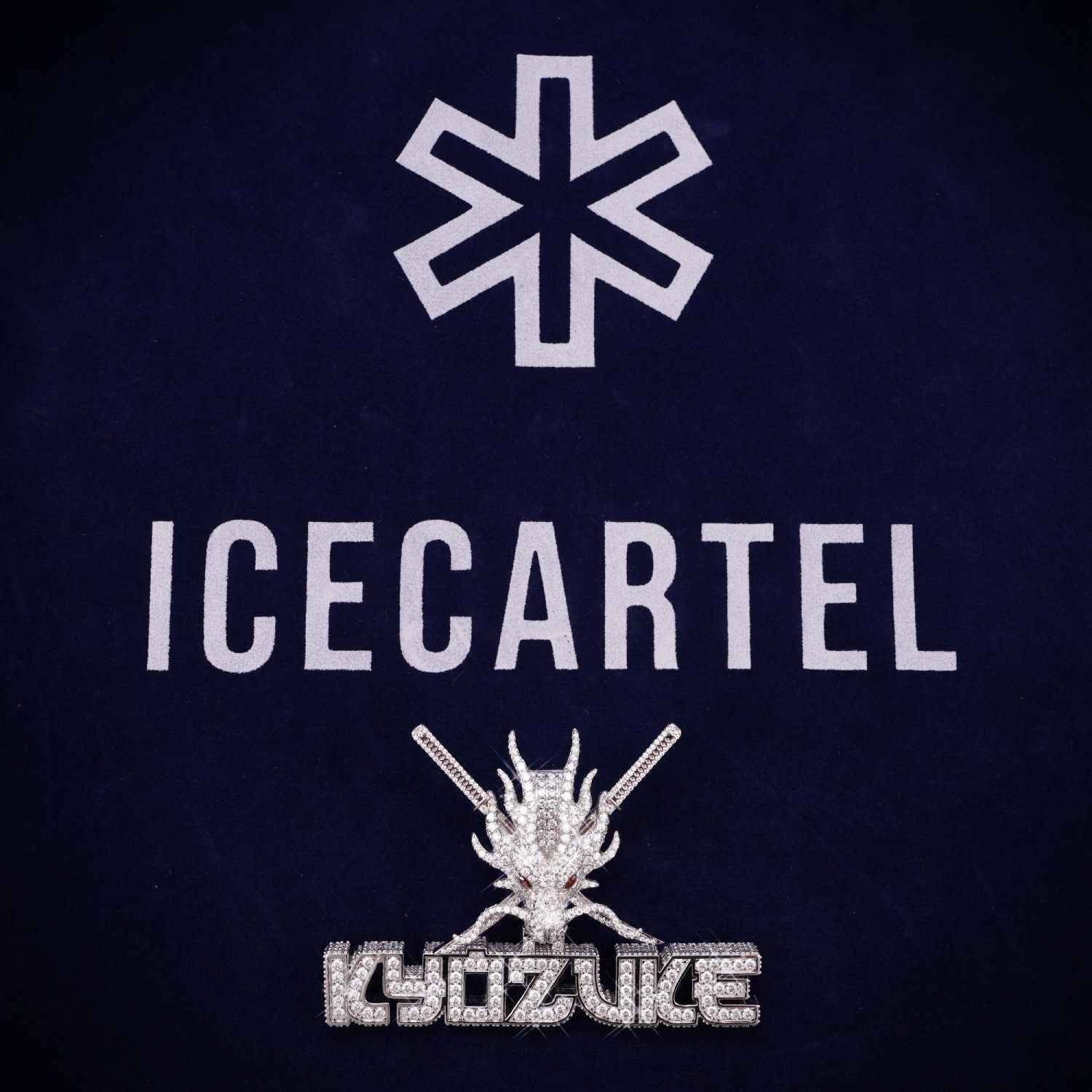 ICED BLADE DRAGON Custom Logo Moissanite Pendant 14K Gold、mySite、hinf8tx79