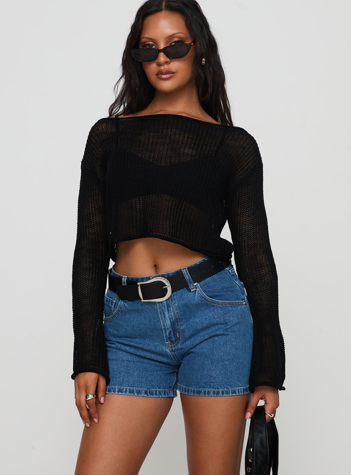 Saldana Shorts Mid Blue Denim Petite、mySite、solidvoid