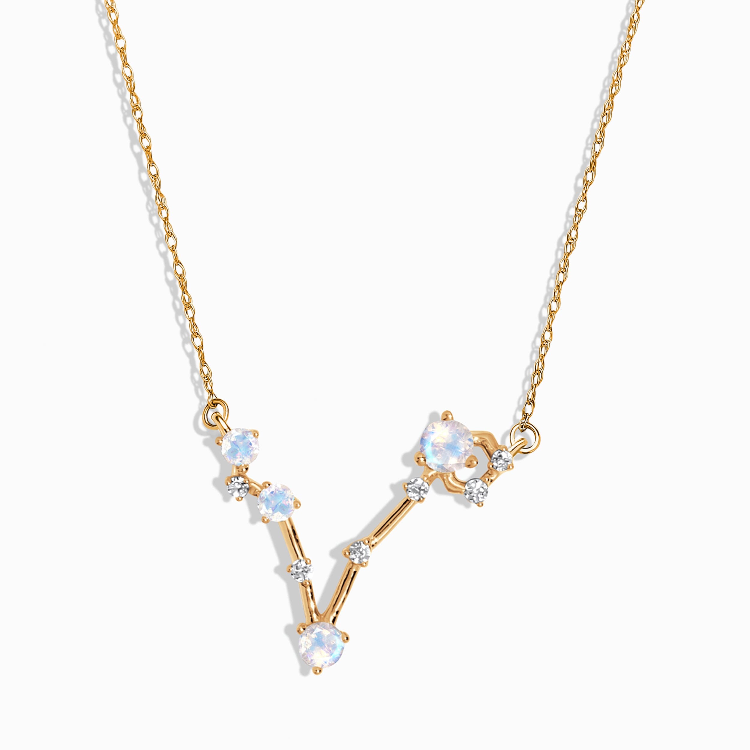 Moonstone Diamond Necklace - Pisces Zodiac Constellation、mySite、hinf8tx79