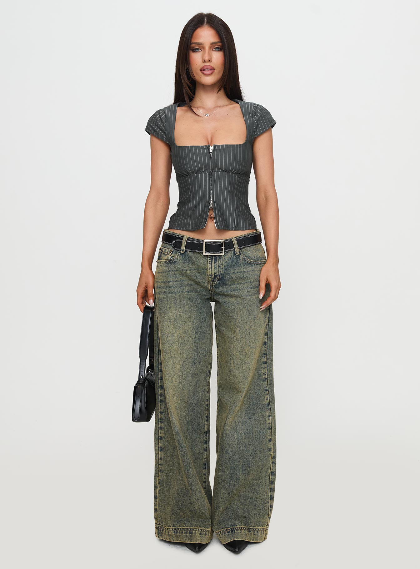 Santa Cruz Zip Through Top Grey Pinstripe、mySite、solidvoid