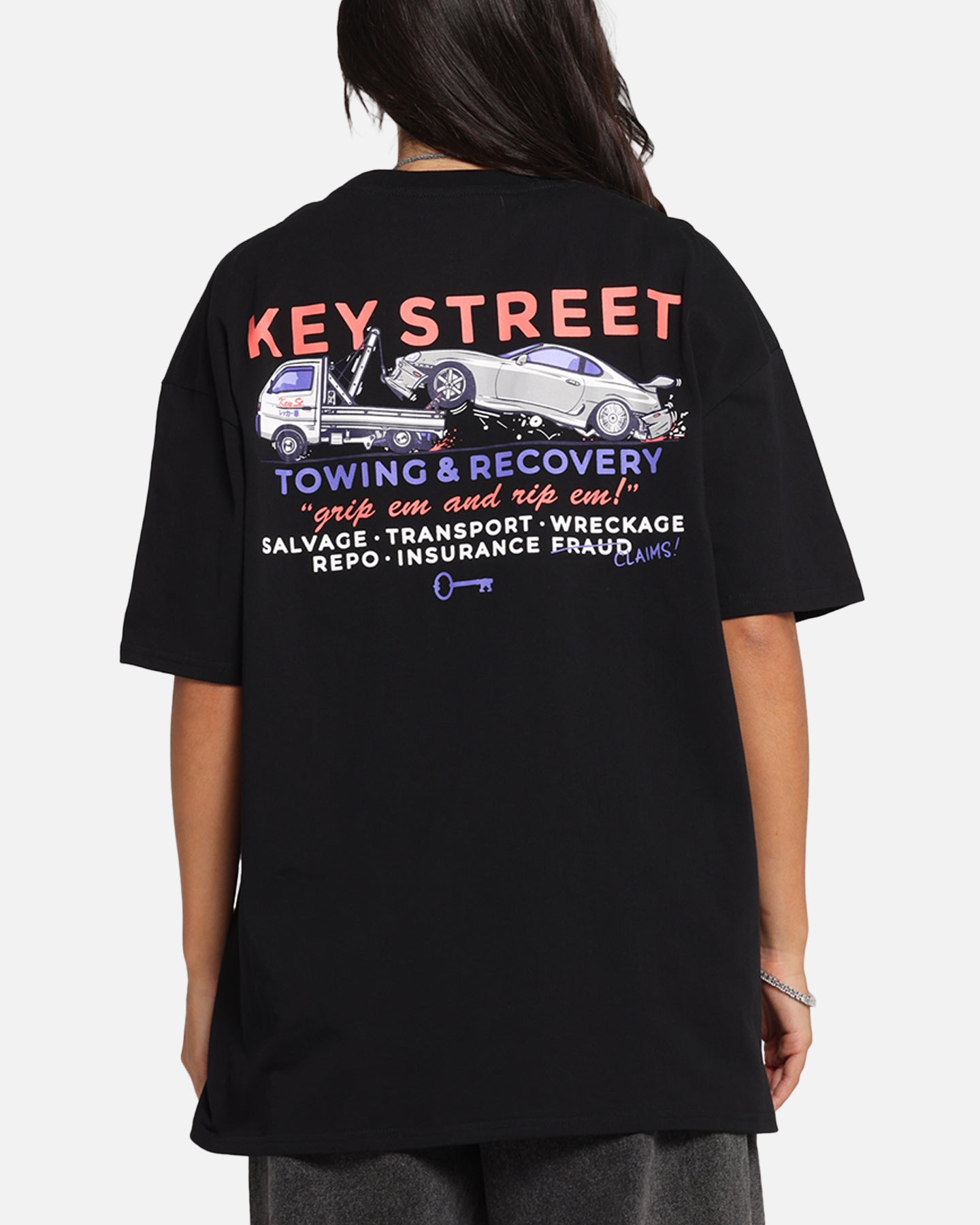 Key Street Kei Tow Truck T-Shirt Black、mySite、zt4zffjzw