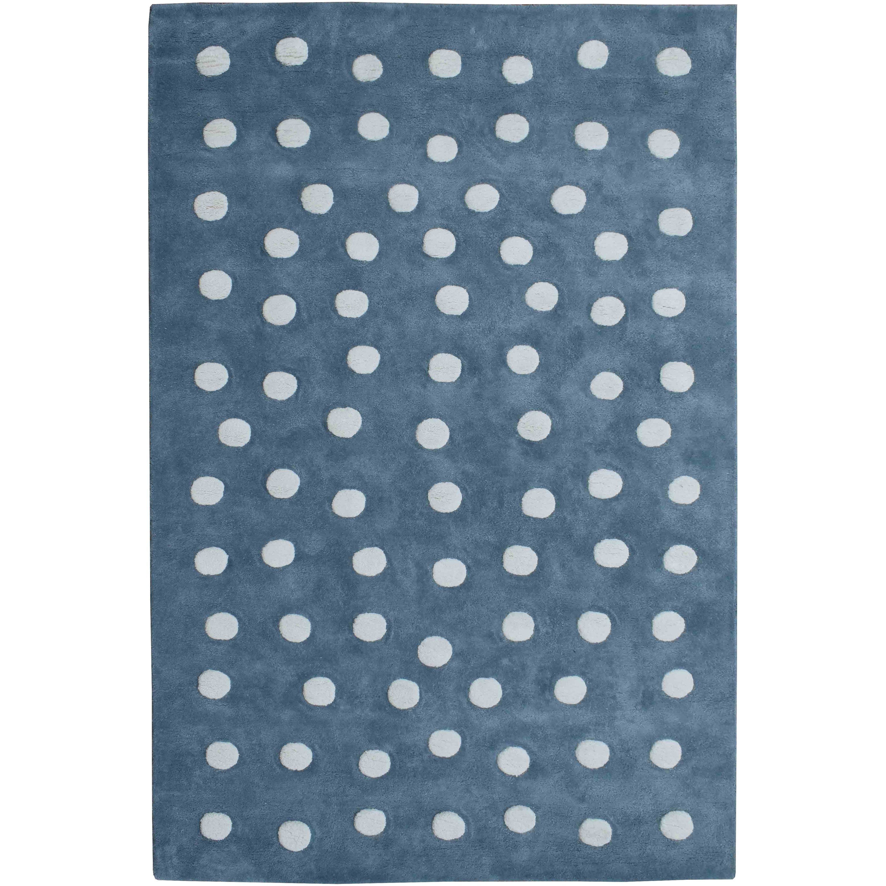 Cotton Blue White Polka Dot Rug、mySite、gigharbornorthrealestate
