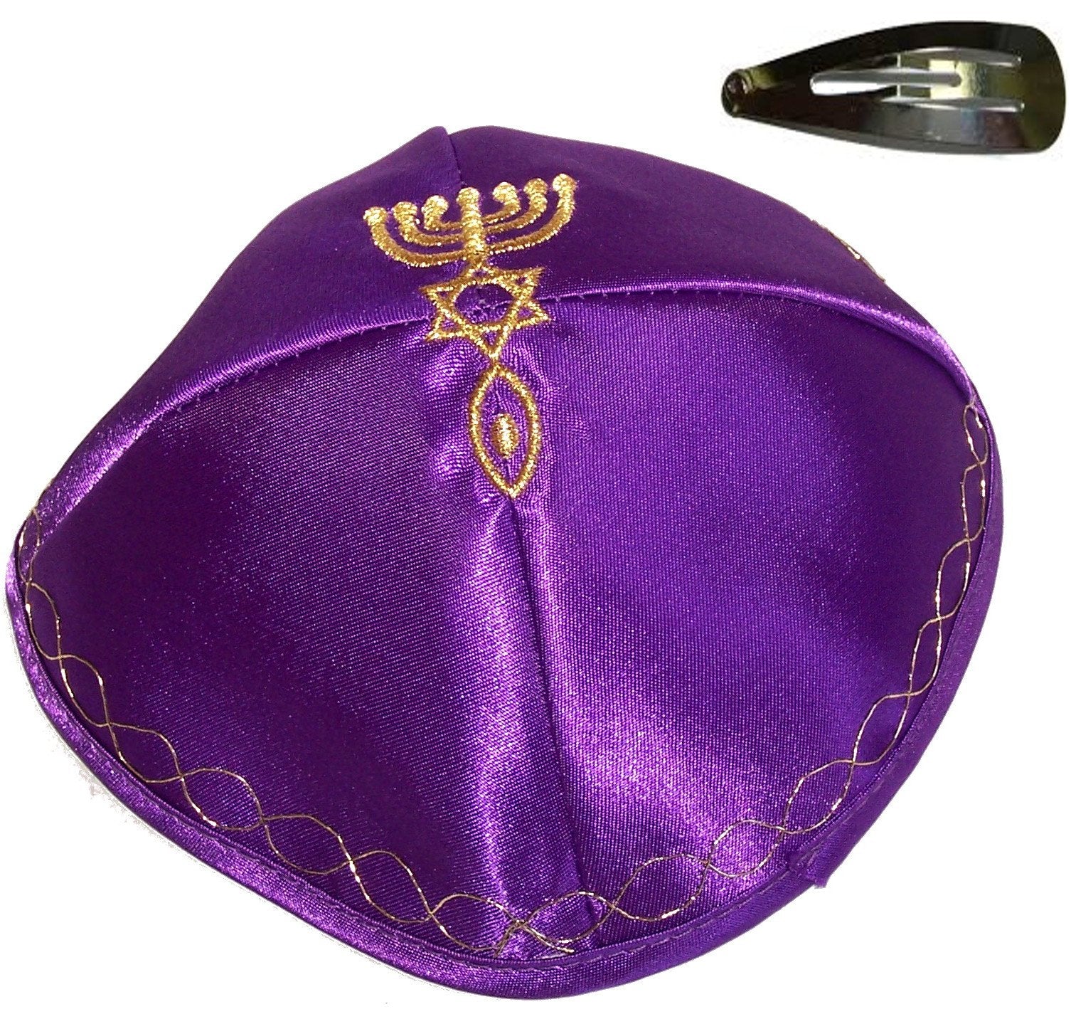 Holy Land Market Satin Kippah with Messianic Sign Embroidered、mySite、topwebapps
