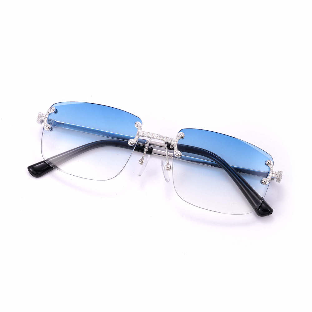 Moissanite Rimless Square Sunglasses 14K Gold、mySite、hinf8tx79