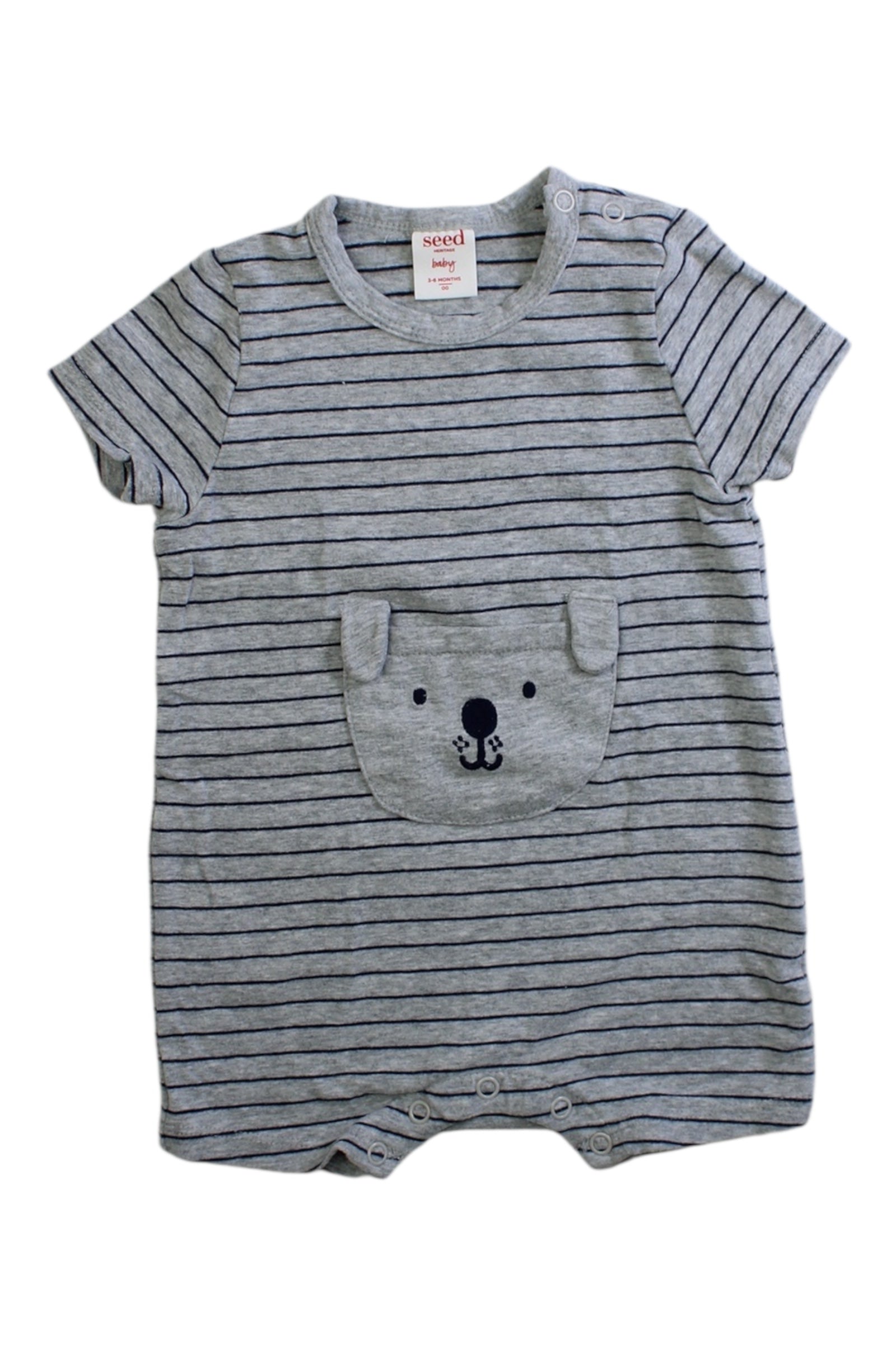 Seed Striped Animal Bodysuit 3-6M、mySite、g9winljtr
