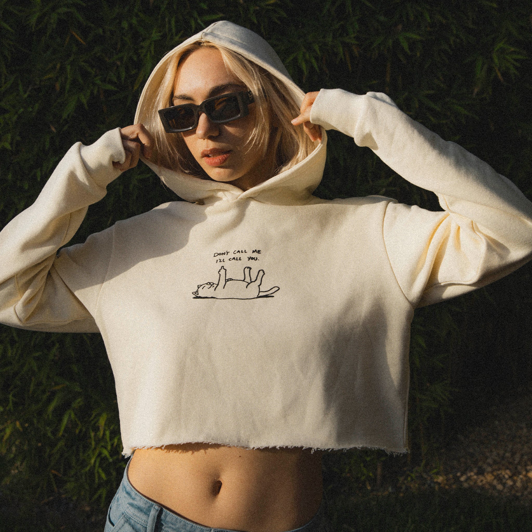  Don't Call Me Cropped Hoodie (Natural)、mySite、merchandisen