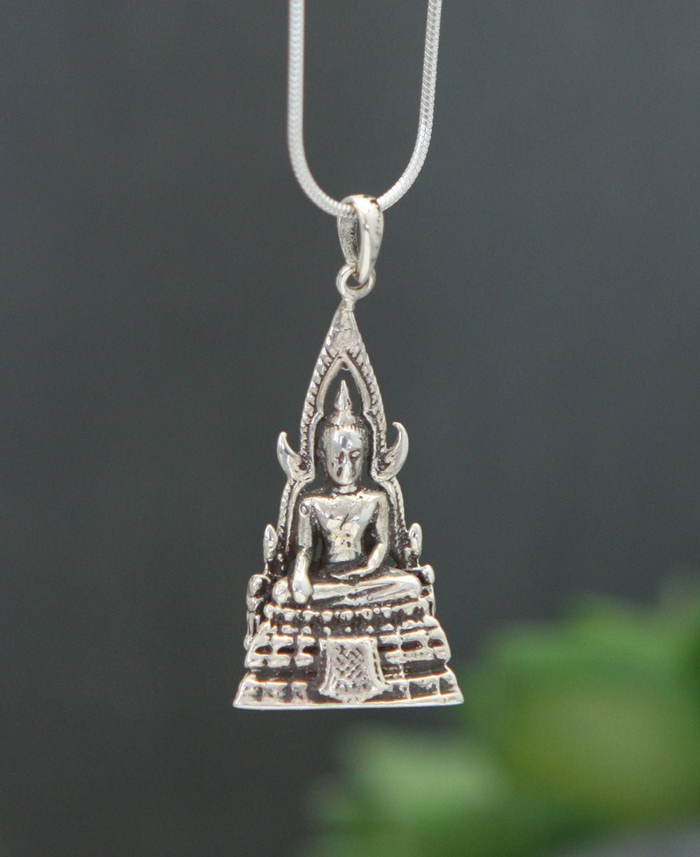 Temple Throne Buddha, Sterling Silver Pendant、mySite、topwebapps