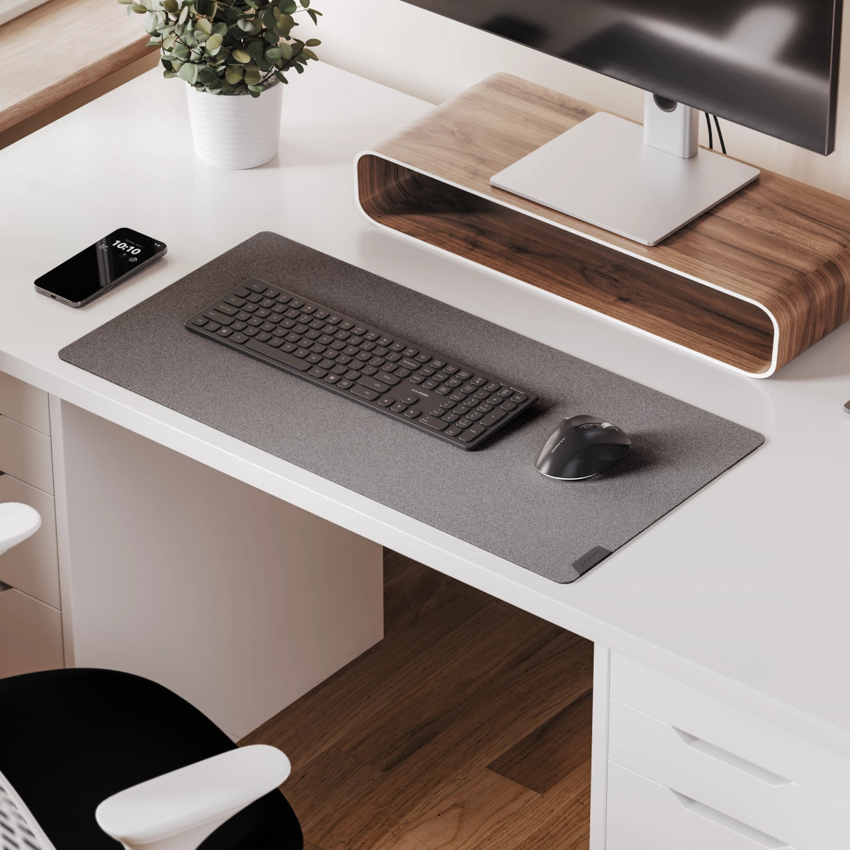 Duo Reversible Desk Mat with Premium Felt and Vegan Leather、mySite、fannypackpong