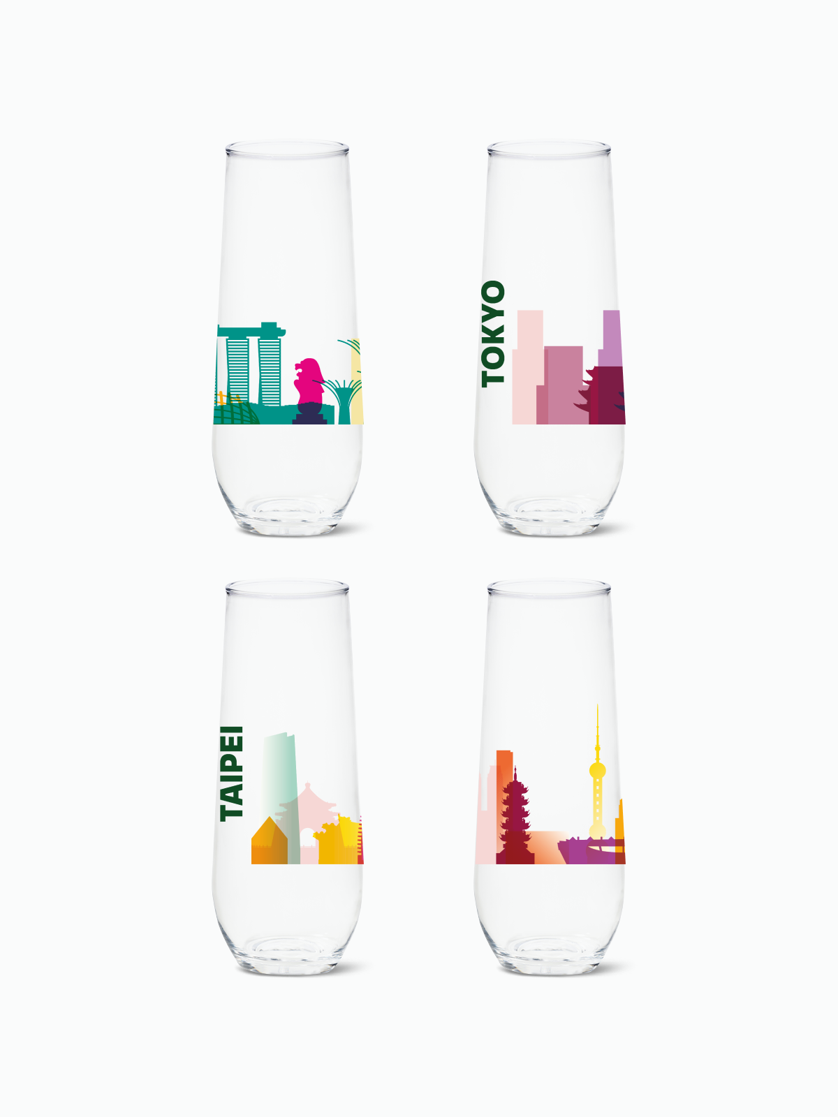 Panorama of Asia - RESERVE 9oz Stemless Champagne Tritan Copolyester Glass、mySite、camillekostekn