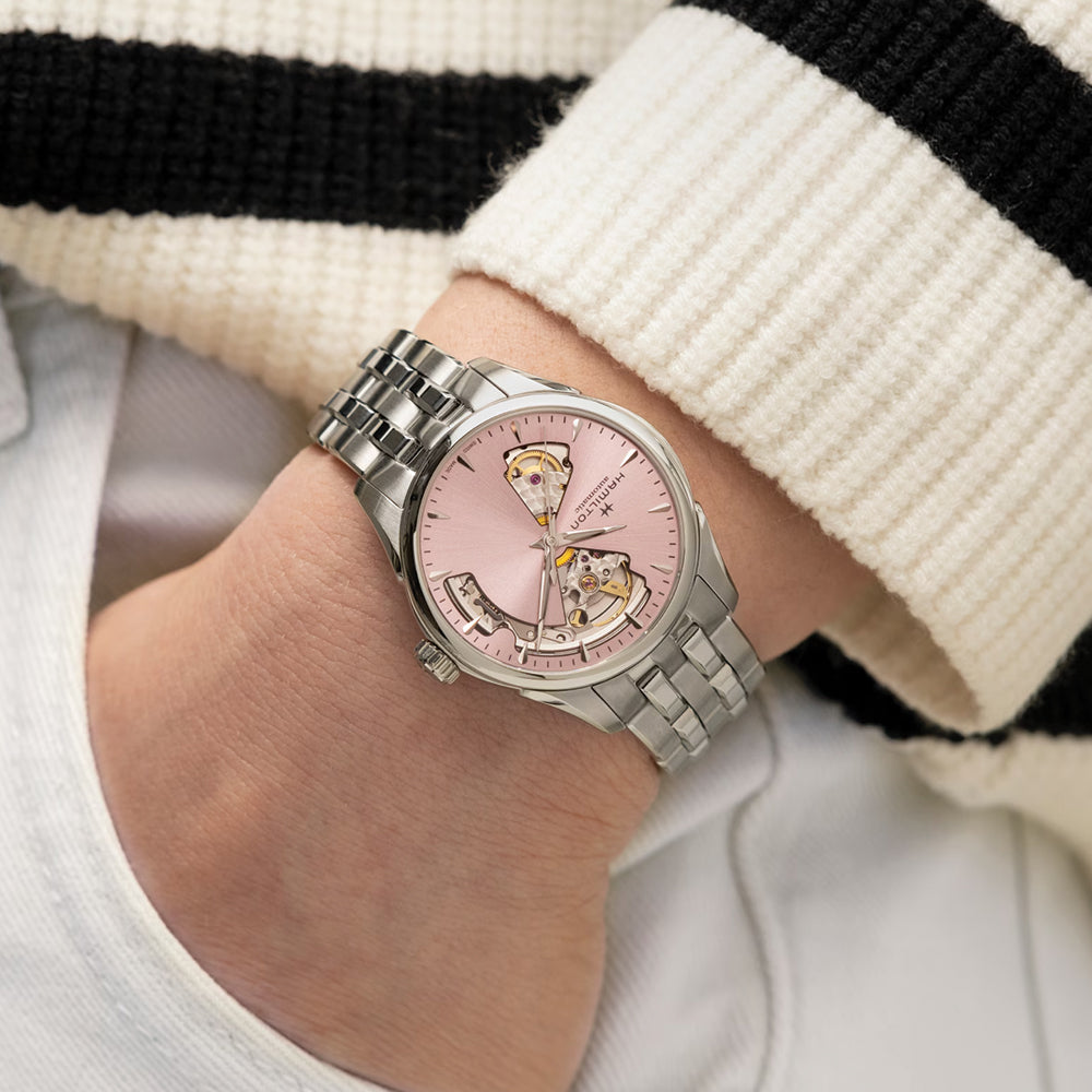 Jazzmaster Open Heart Lady Auto 36mm - Pink on Bracelet、mySite、botmansion