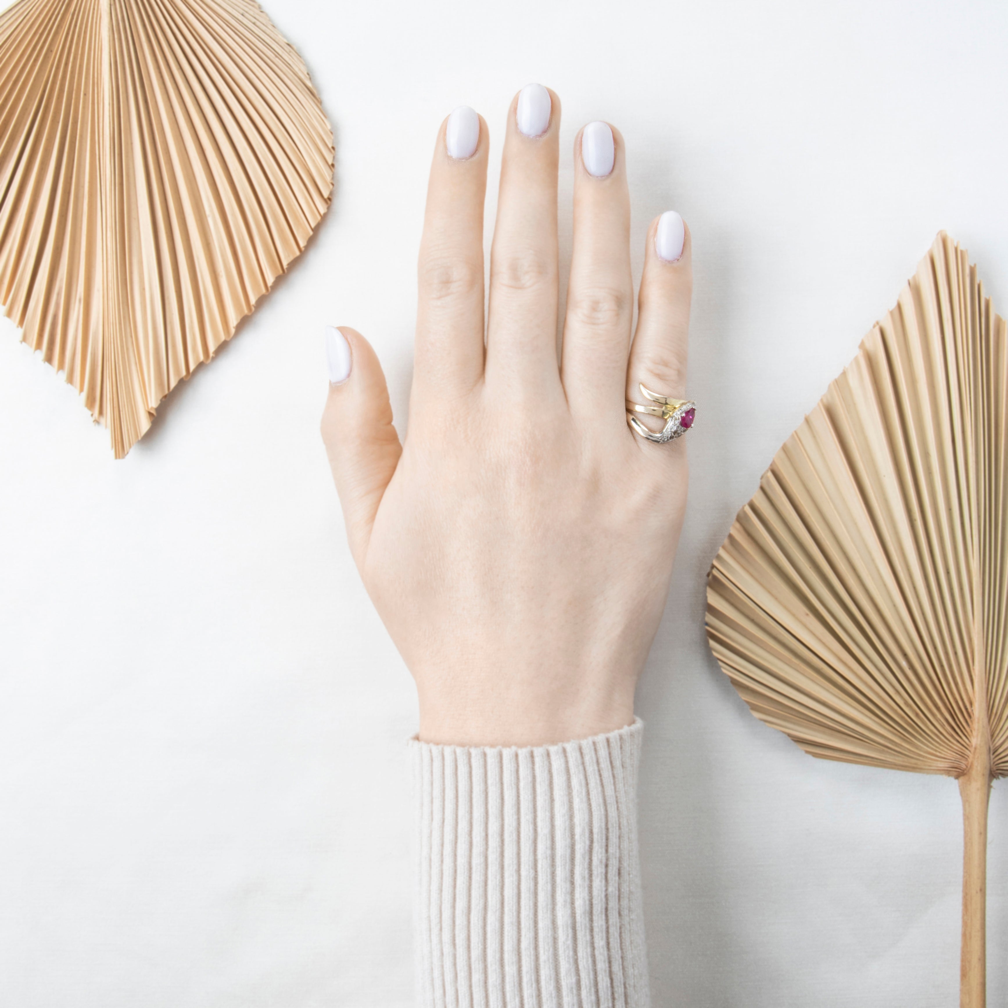 Vintage 14k Yellow & White Gold Ruby Diamond Coiled Snake Ring 6.50、mySite、hinf8tx79