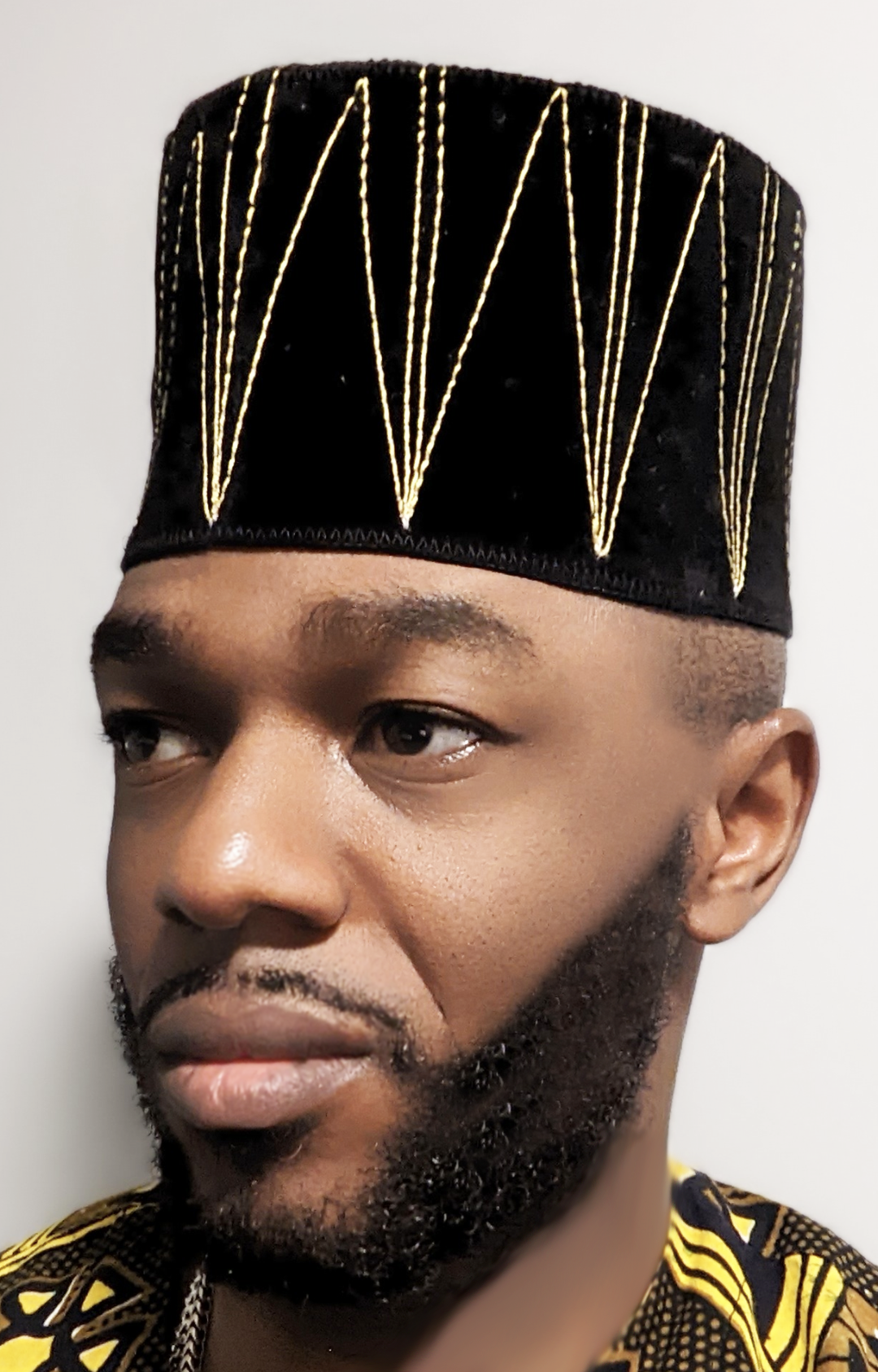 Karammiski Black and Gold African Velvet hat-DPHV203、mySite、solidvoid