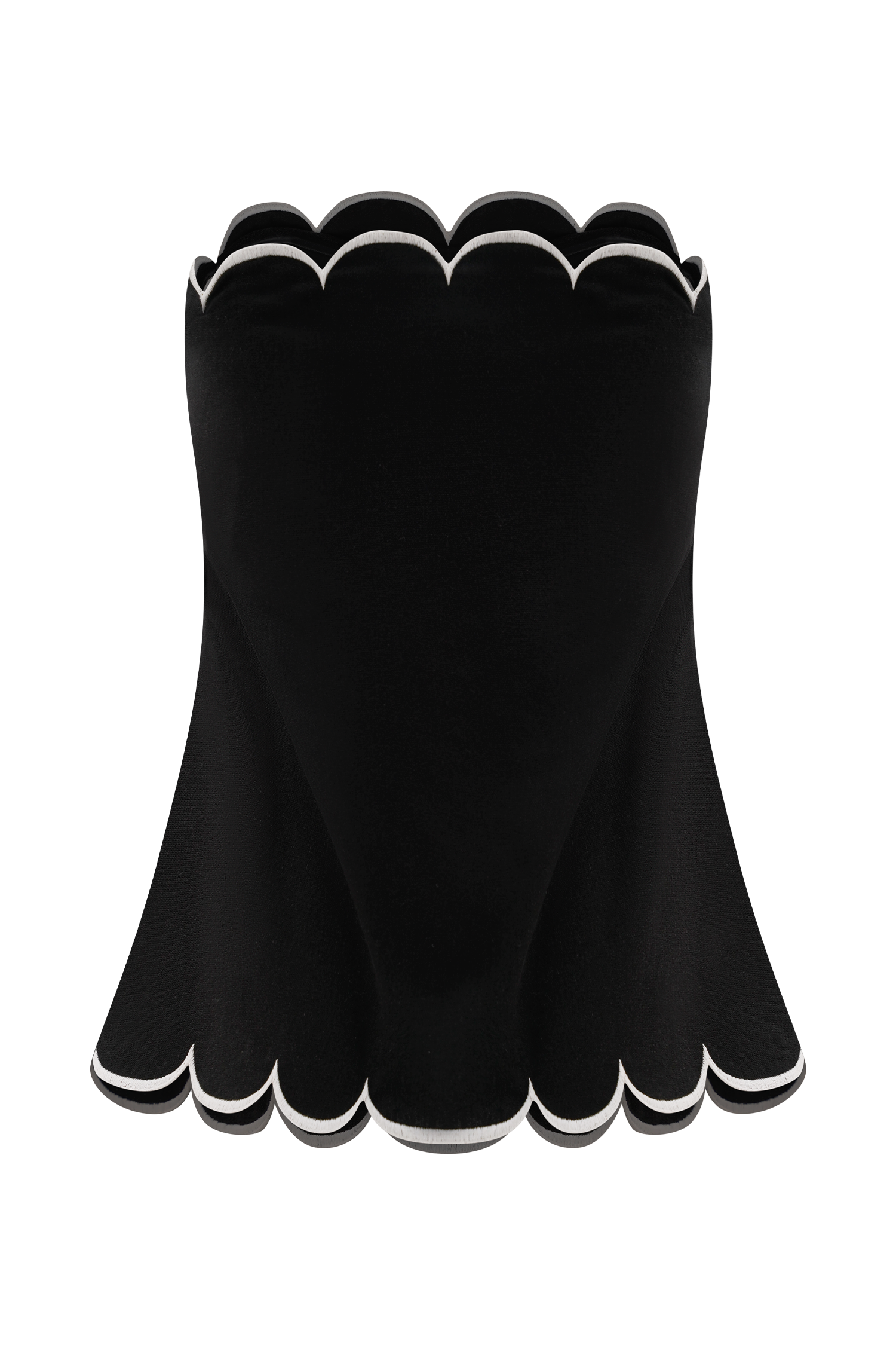 Judith Strapless Scallop Top - Black、mySite、solidvoid