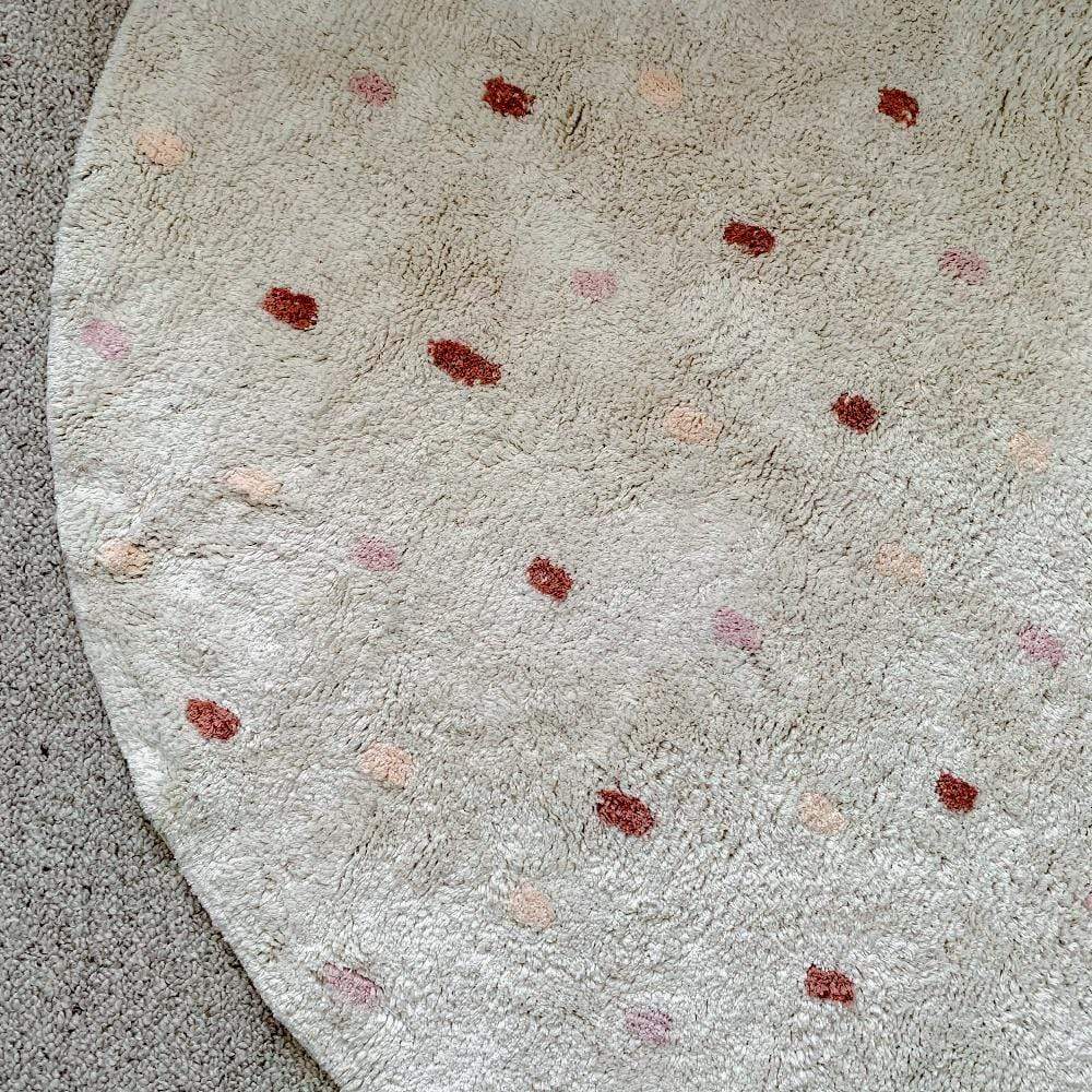 Cotton Berber Going Dotty Pink Round Washable Area Rug、mySite、gigharbornorthrealestate