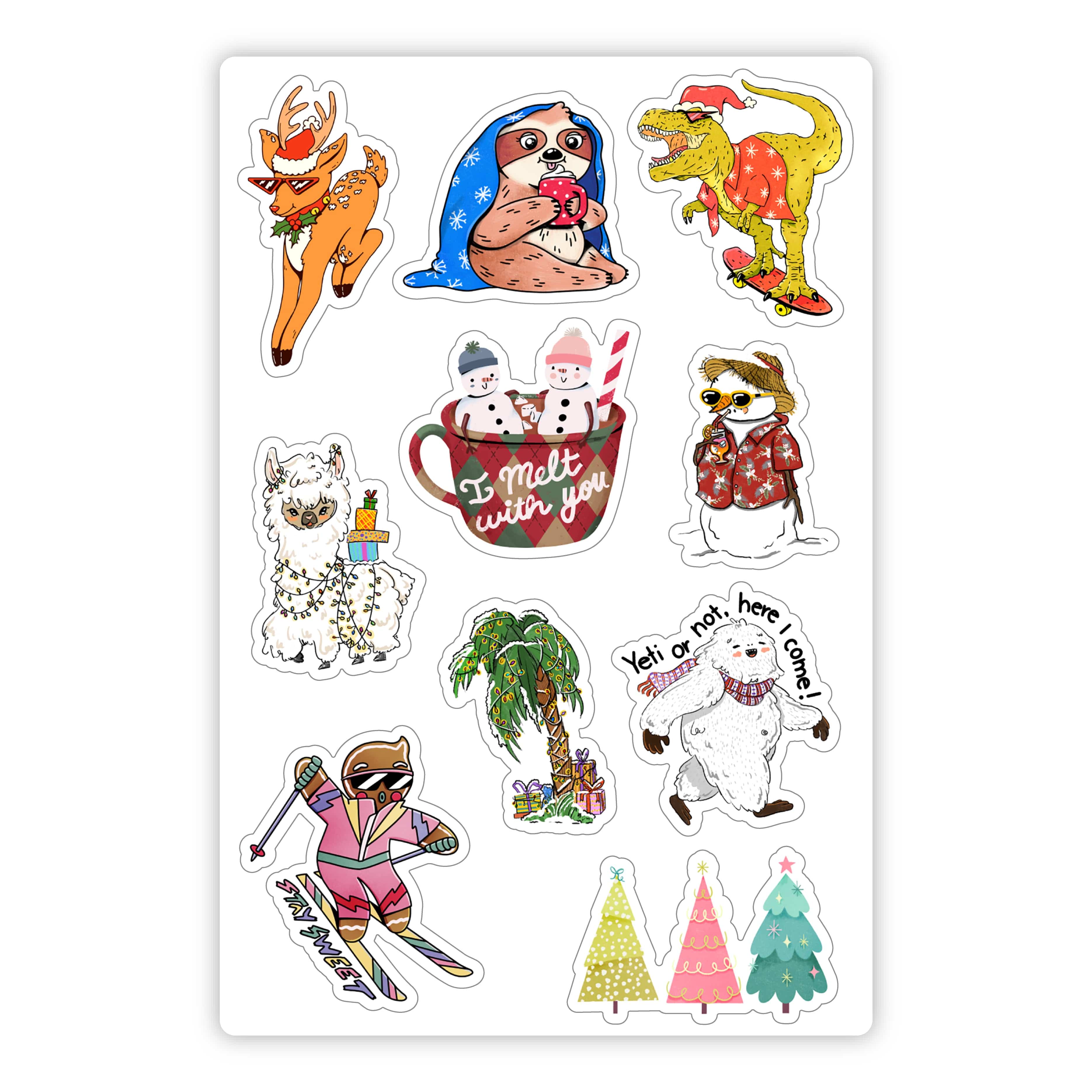  Sheet of Mini Stickers - Winter Cute Characters、mySite、elrpsem3k