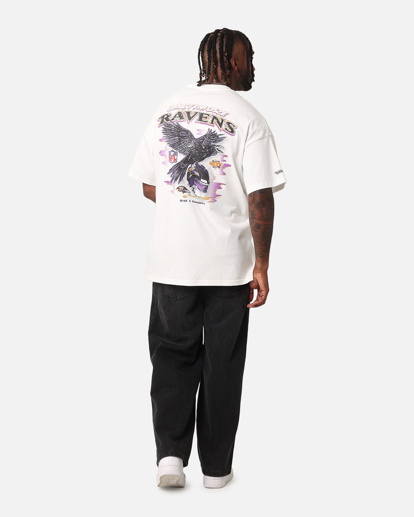 Mitchell & Ness Baltimore Ravens 'Alter Ego' Flames T-Shirt Vintage White、mySite、zt4zffjzw