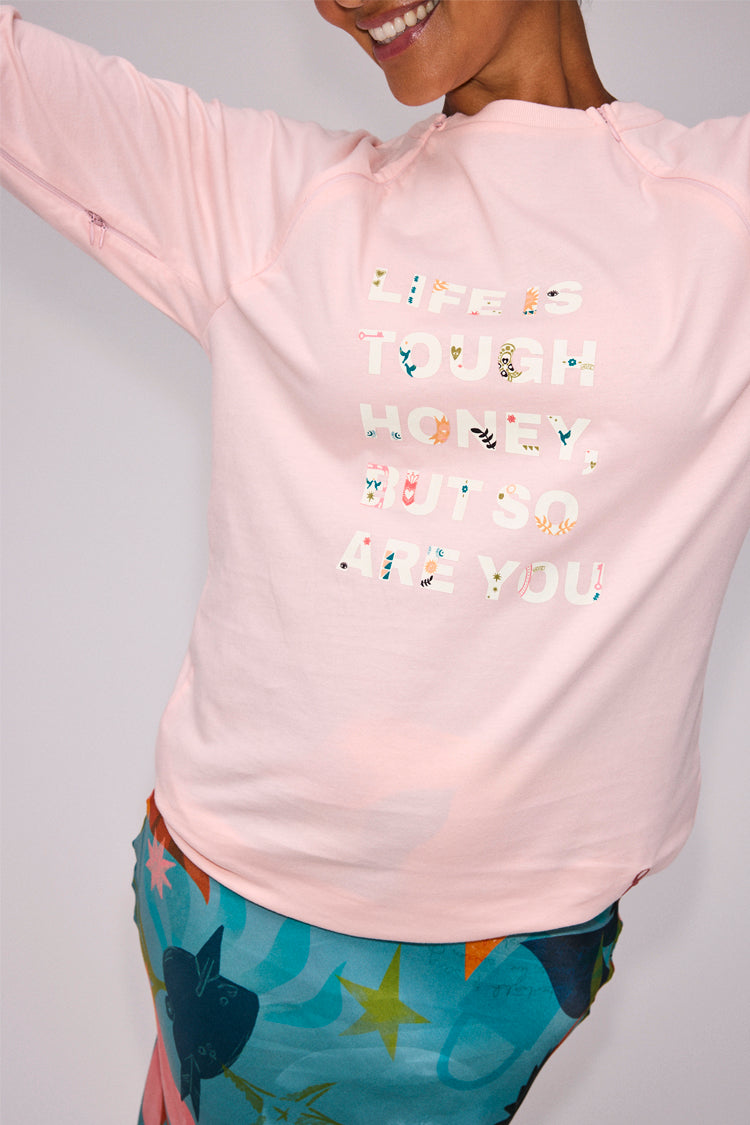 Pink Life is Tough Long Sleeve Accessible T-Shirt、mySite、solidvoid