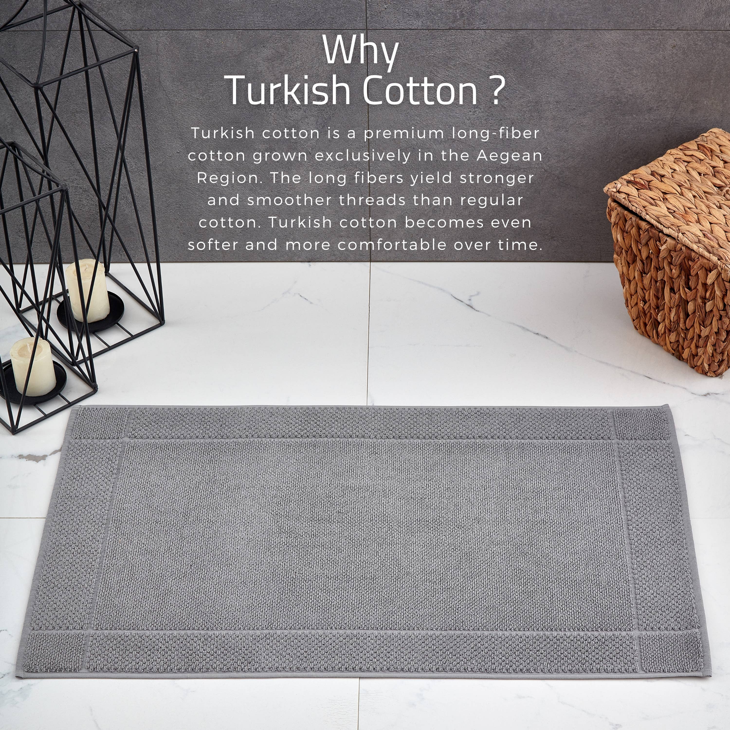 La Hammam - Bath Mat 900 GSM Machine Washable 20x34 Inches、mySite、g9winljtr