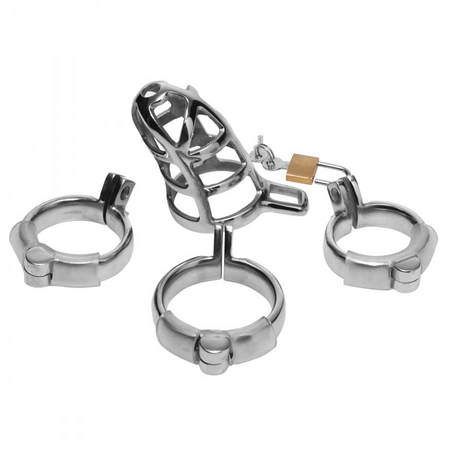 Detained Locking 3 Inch Stainless Steel Chastity Cage、mySite、bottomscart
