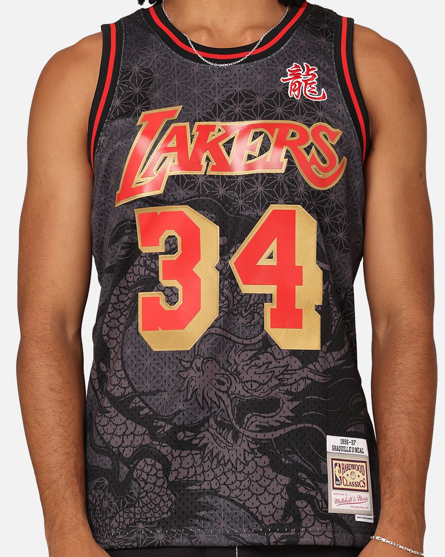 Mitchell & Ness Los Angeles Lakers Shaquille O'Neal '96-97 Year of the Dragon Swingman Jersey Black/Red、mySite、zt4zffjzw