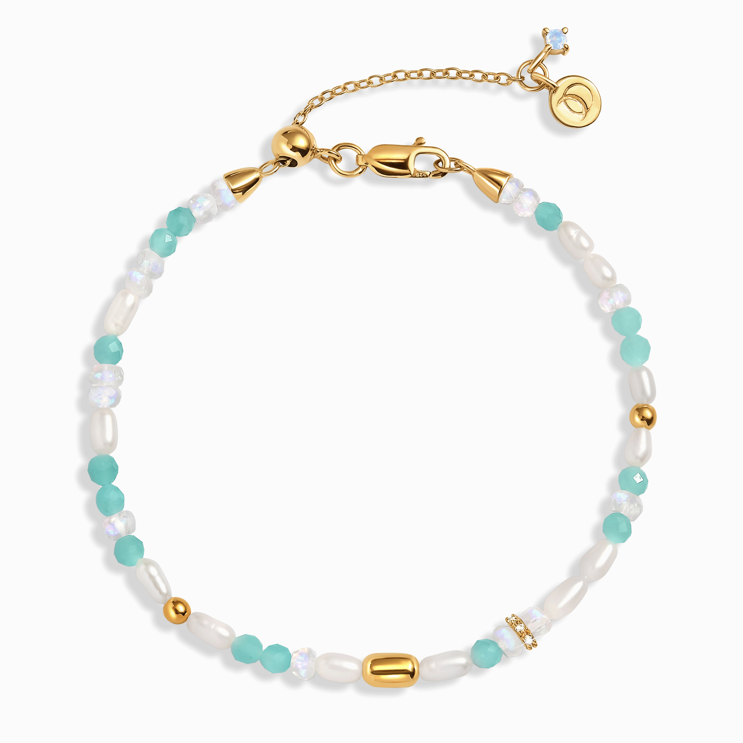Moonstone Amazonite Beads Bracelet - Ocean Drop、mySite、hinf8tx79