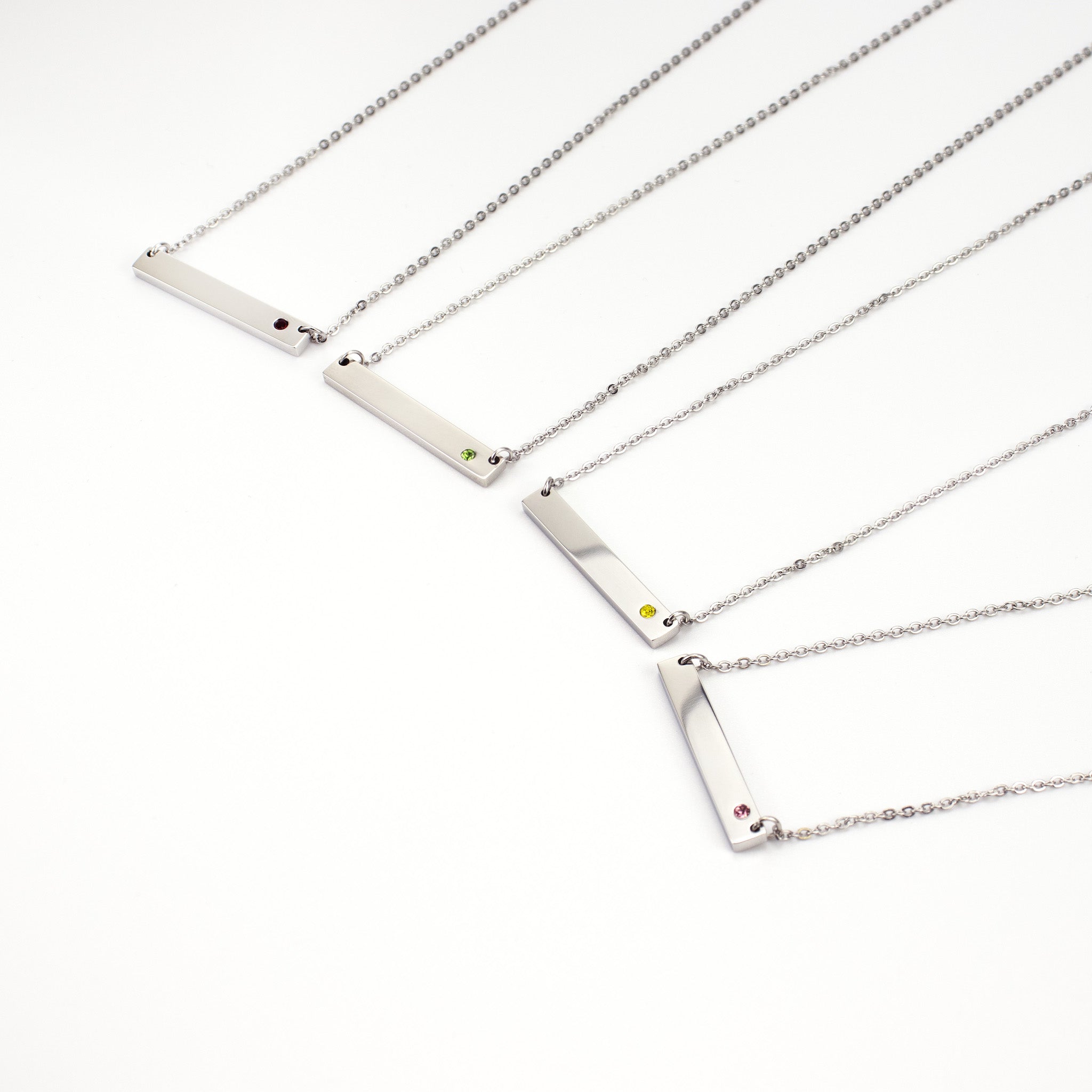 60 pc Stainless Steel Birthstone Bar Necklace Set & Display / BND0011、mySite、dreamappss