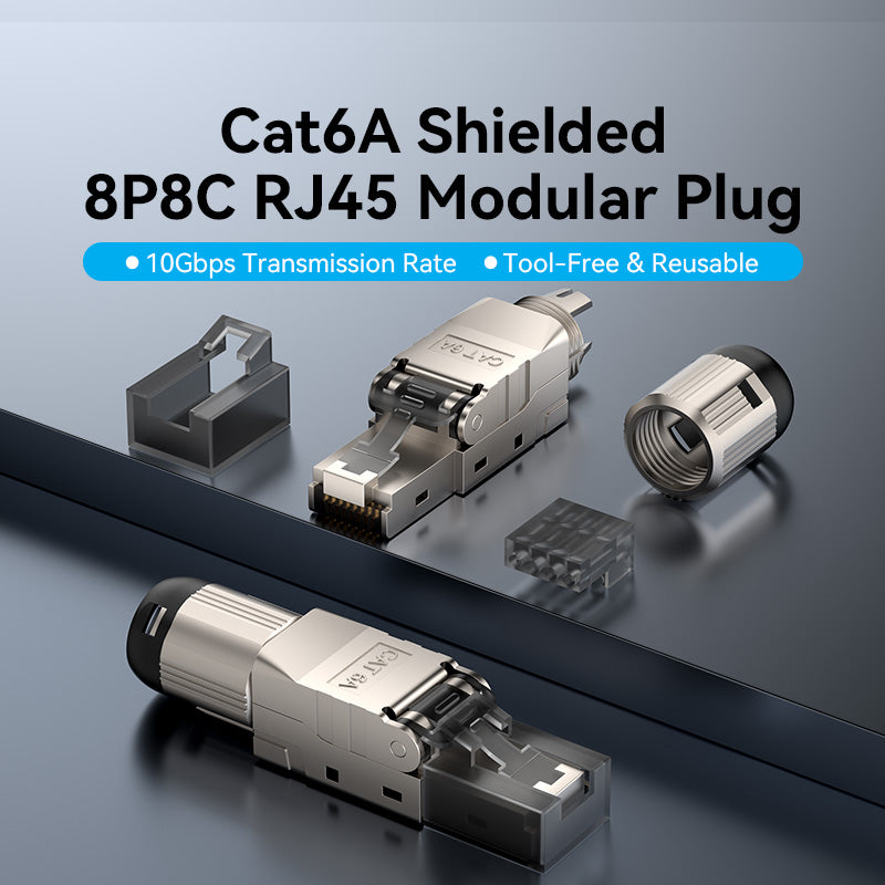 Vention Cat6A Shielded Toolless 8P8C RJ45 Modular Plug、mySite、fannypackpong