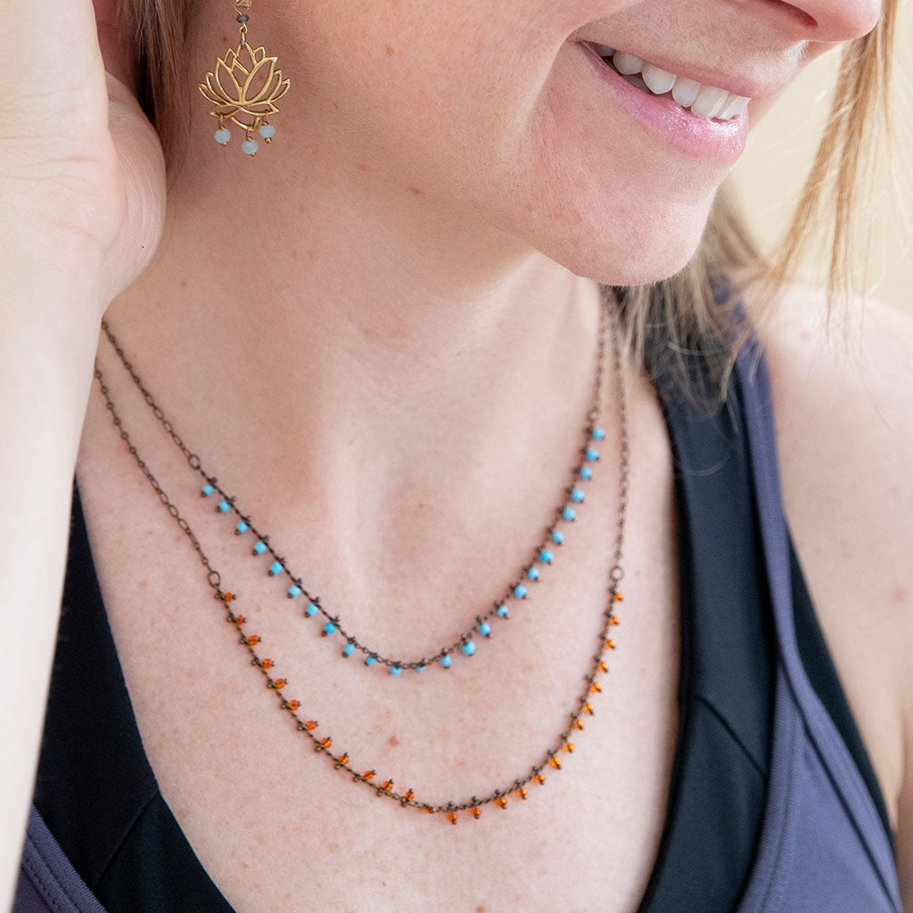 Turquoise and Amber Beaded Necklaces、mySite、topwebapps