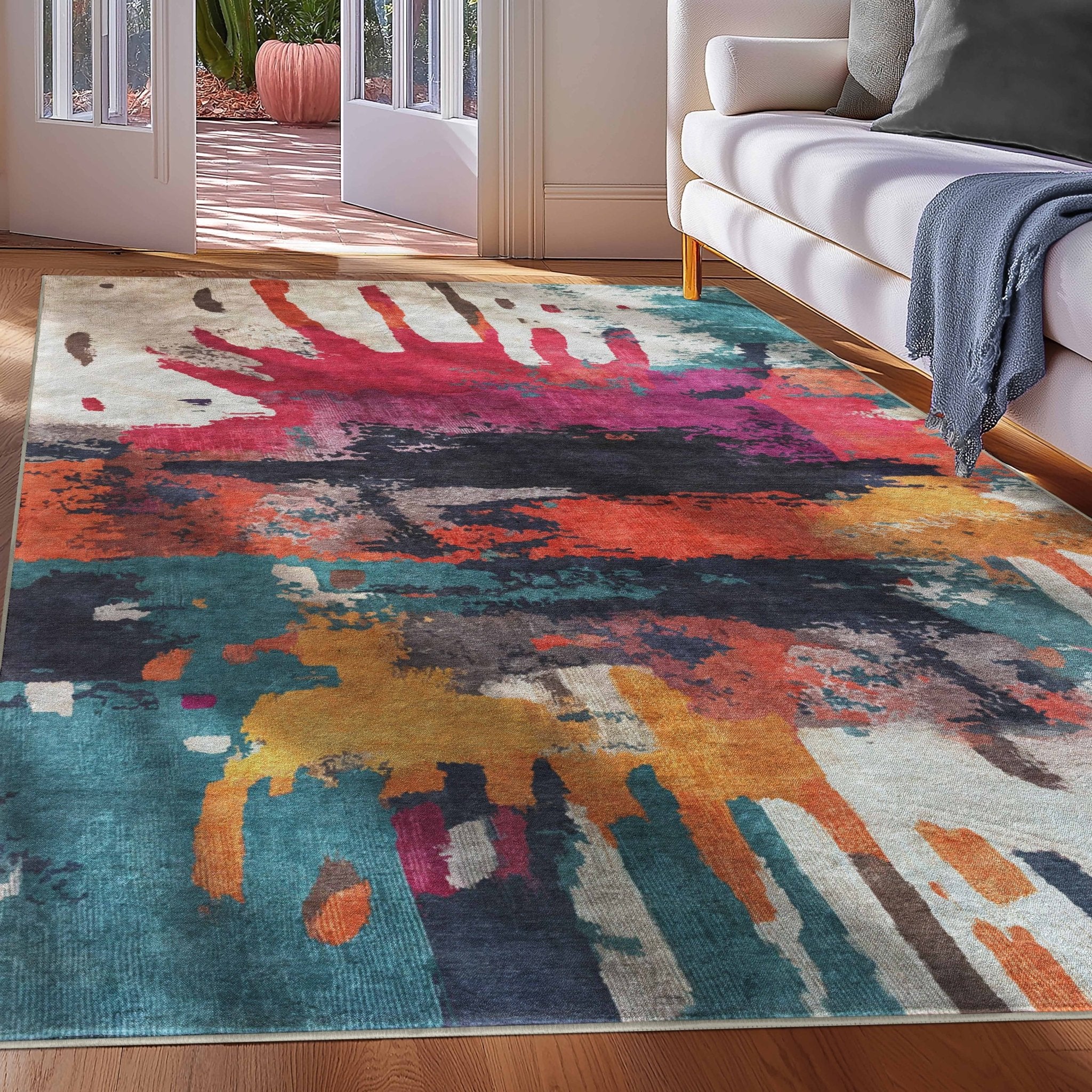 Apollo Chromatic Splash – Bold Paint-Splatter Flat Woven Multicolor Rug、mySite、gigharbornorthrealestate