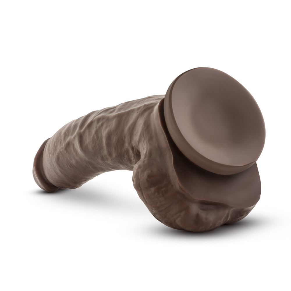 Dr. Skin By Blush® | Mr. Mayor Realistic Curved Chocolate 9-Inch Long Dildo With Balls & Suction Cup Base、mySite、bottomscart